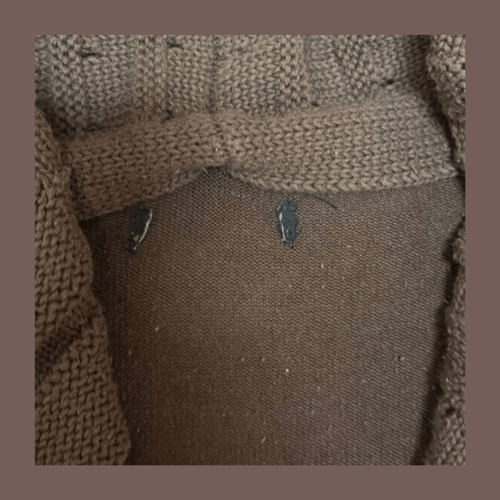 Vintage VTG Knit Cardigan | Brown Ruffle Shawl | 2000s Indie Size L / US 10 / IT 46 - 5 Thumbnail