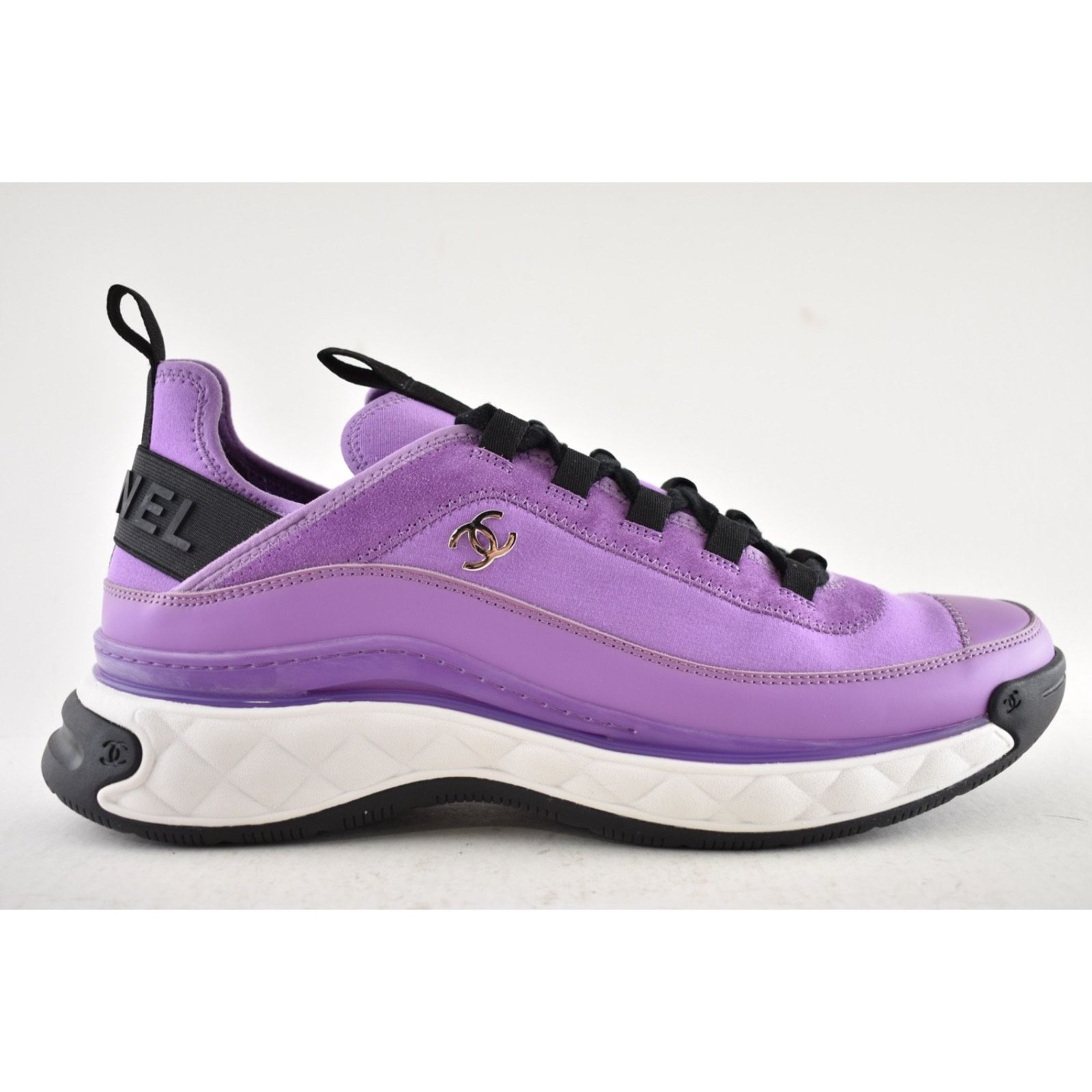 Chanel Chanel 20C Mens Purple Black White CC Logo Lace Up Low Size US 11 / EU 44 - 2 Thumbnail