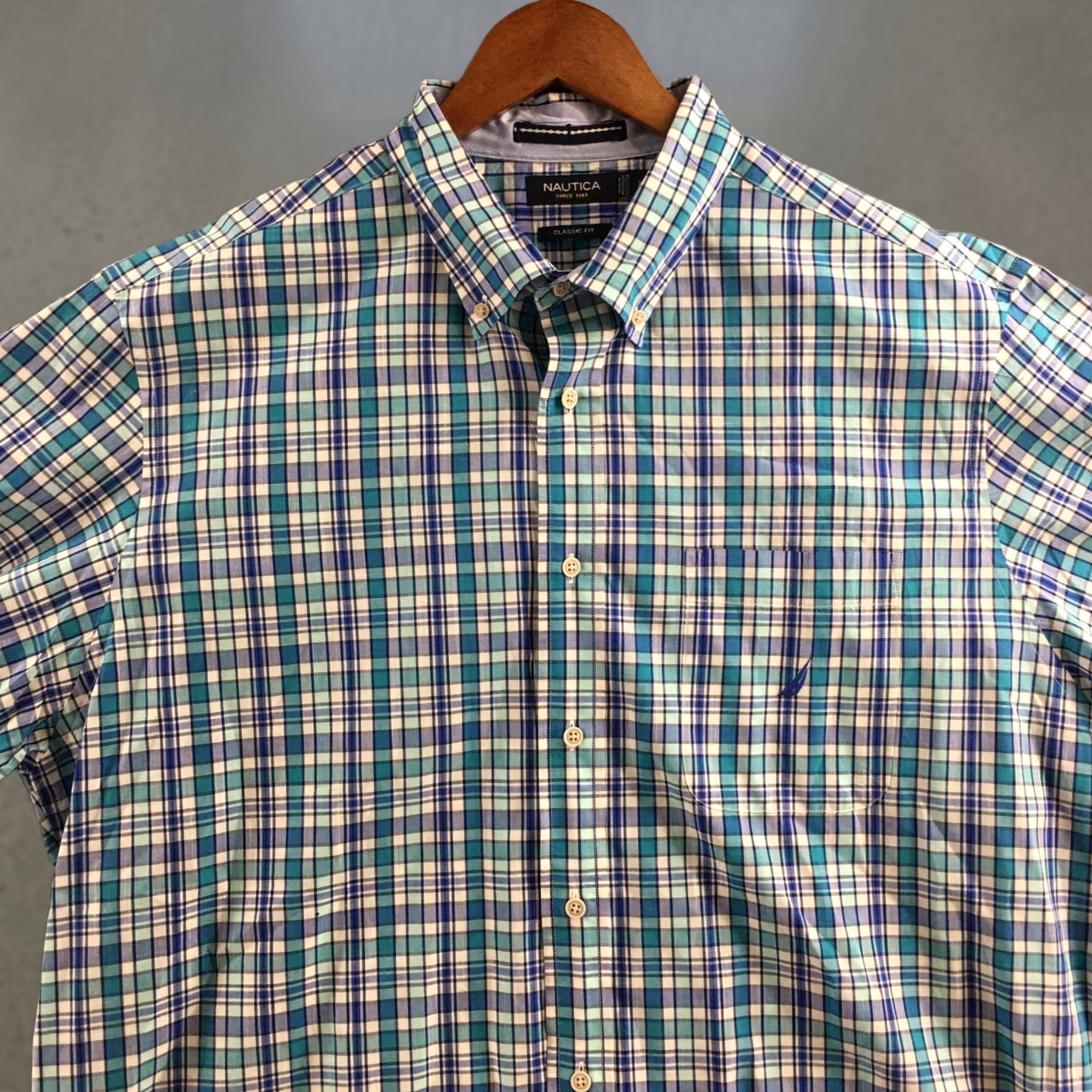 Nautica Nautica Button-Down Shirt Mens XL Multi Plaid Cotton Short Sleeve Classic Fit Shirt Size US XL / EU 56 / 4 - 1 Thumbnail