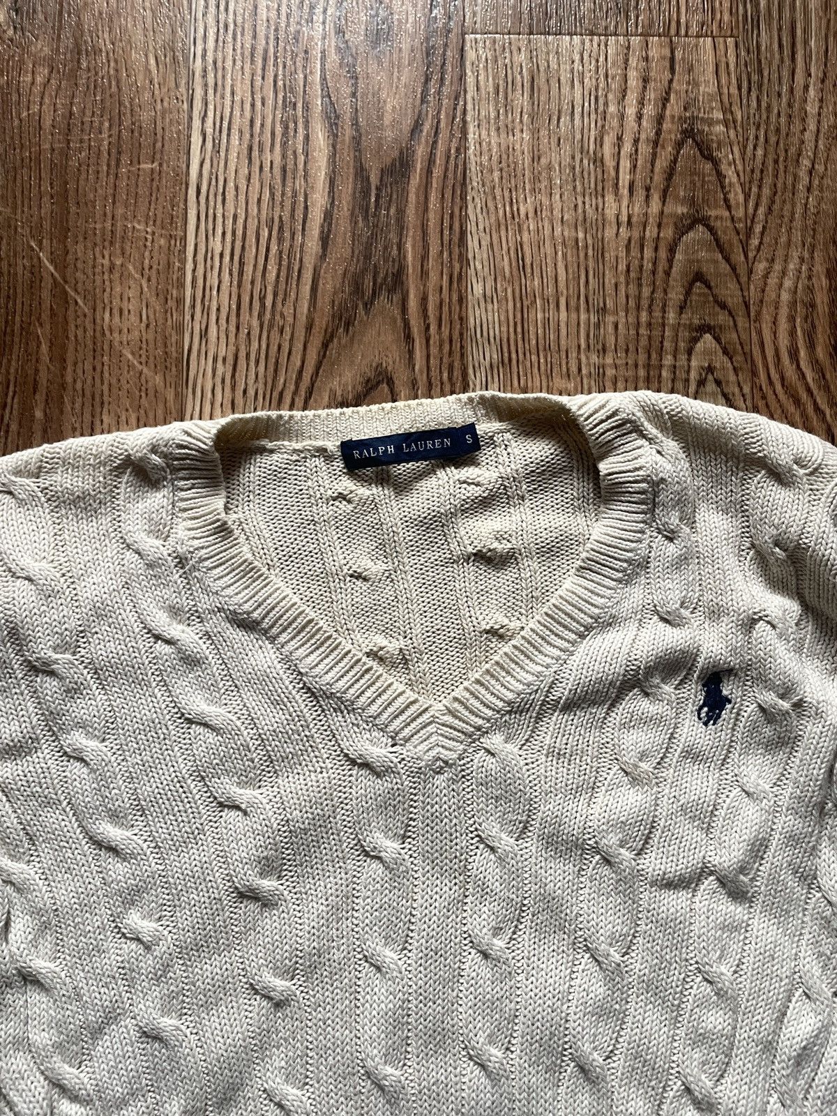 Polo Ralph Lauren Polo Ralph Lauren sweater Knitted vintage 90s V-neck Size S / US 4 / IT 40 - 2 Thumbnail