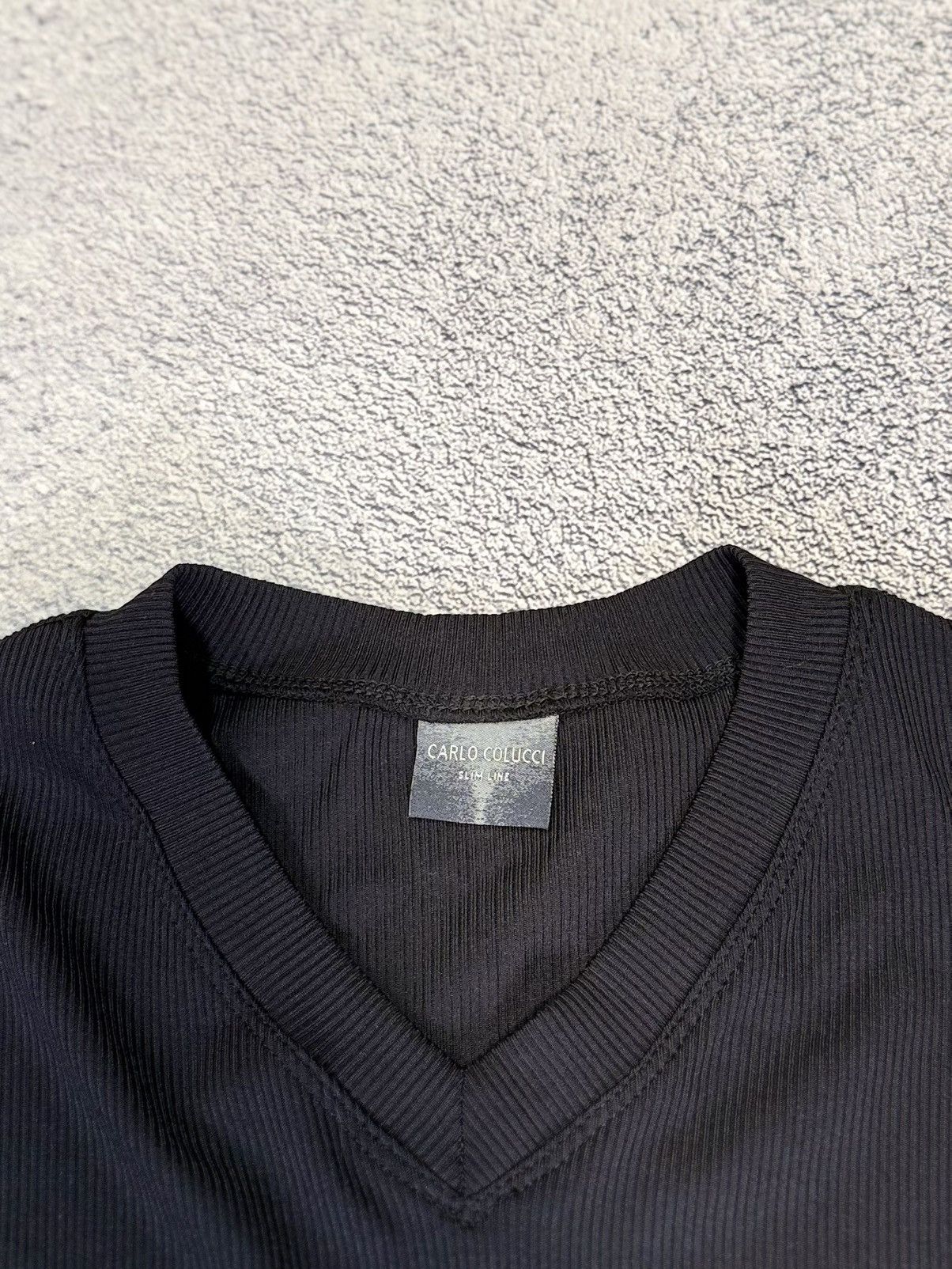 Carlo Colucci Carlo Colucci Slim Fit Long Sleeve V Neck Shirt Black L Men Size US L / EU 52-54 / 3 - 4 Thumbnail