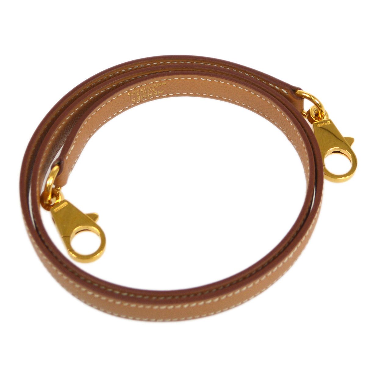 image of Hermes Bag Strap For Kelly Courchevel Natural 65527 in Black, Women's