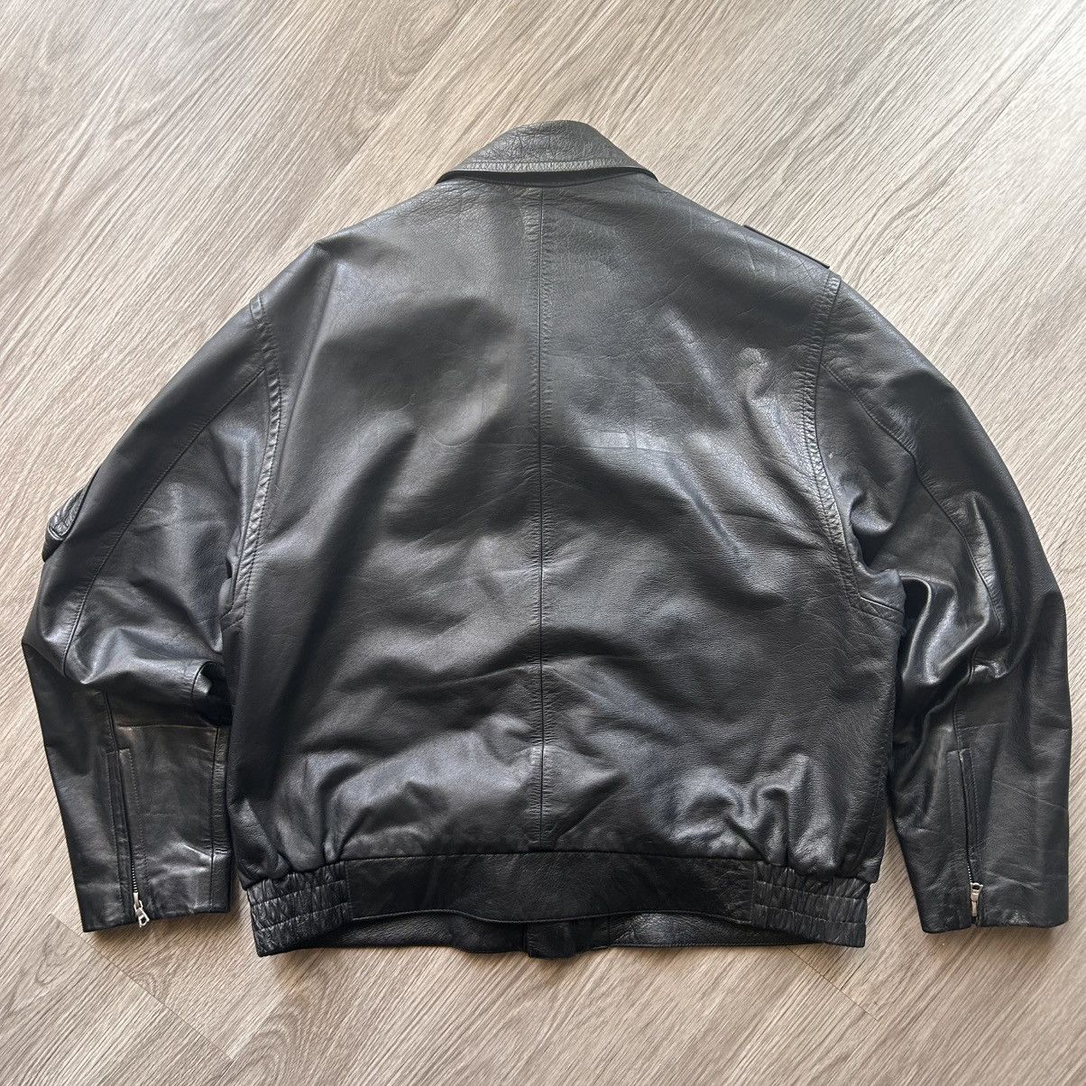 Other 1991 German Police Leather Bomber Size US M / EU 48-50 / 2 - 2 Thumbnail