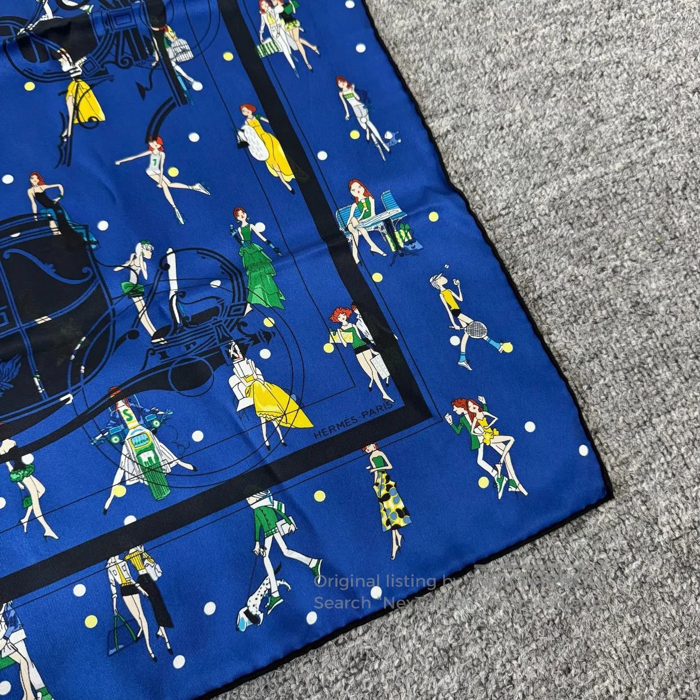 Hermes Hermes The Dance of the Azurite Cart; Silk Square Scarf| Size ONE SIZE - 3 Thumbnail