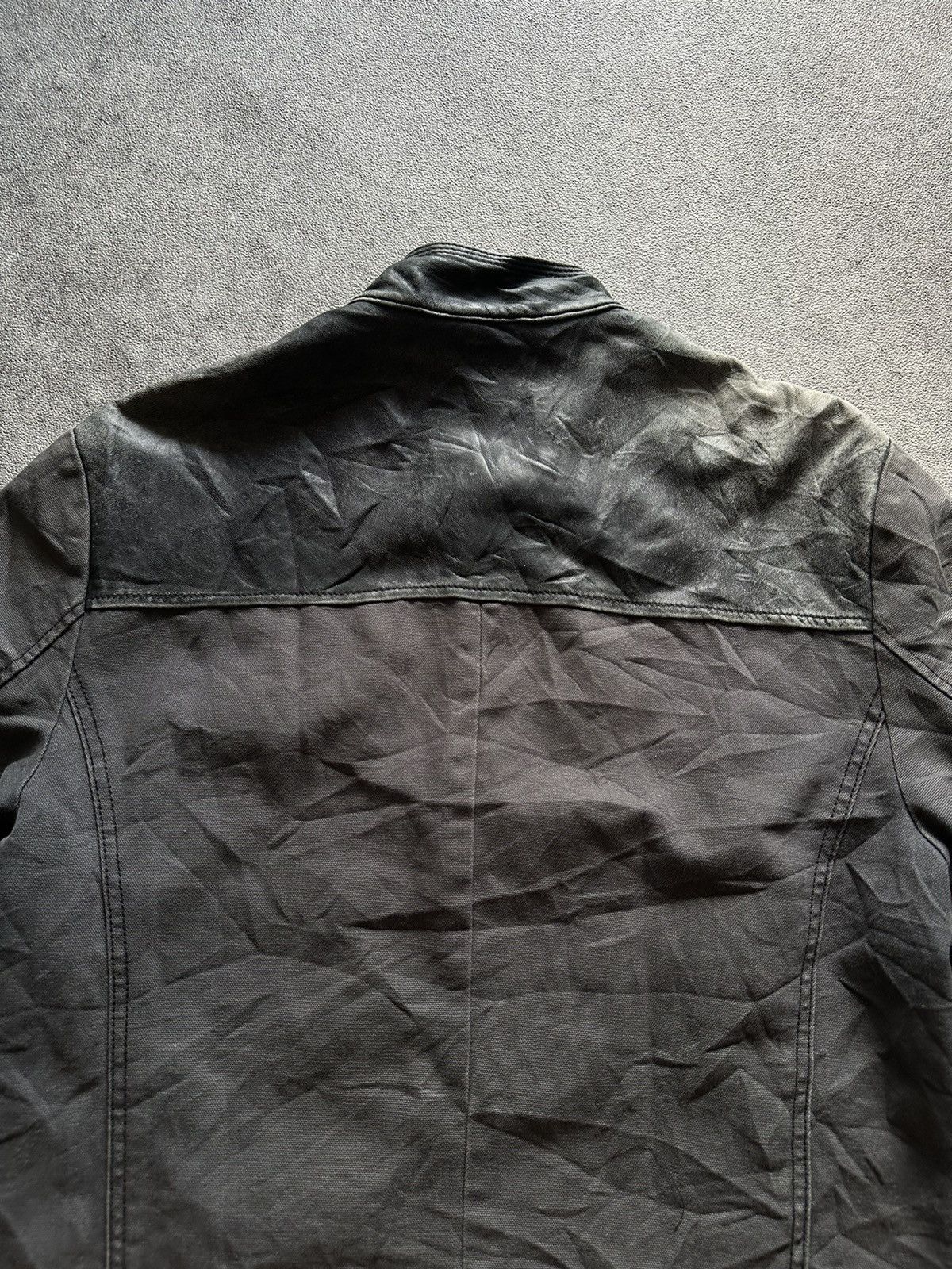 Giorgio Armani 2000s Armani Jeans Leather Mix Canvas Bomber Jacket Size US L / EU 52-54 / 3 - 8 Thumbnail