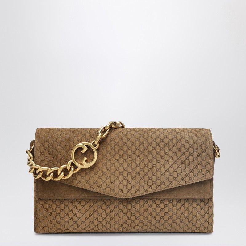 Gucci Gucci Large Beige Gg Suede Shoulder Bag Size ONE SIZE - 1 Thumbnail