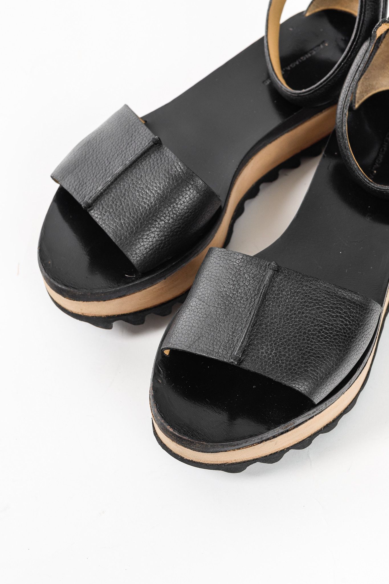 Balenciaga Balenciaga Pebbled Leather Ankle-Strap Flatform Sandals Size US 10 / IT 40 - 6 Thumbnail