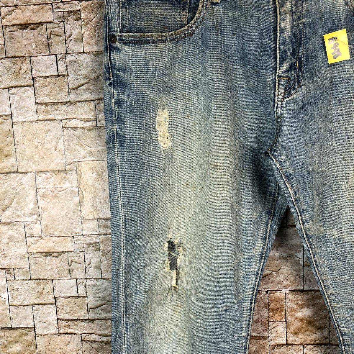 Uniqlo Uniqlo Boyfriend Blue Distressed Denim Pants #A998 Size US 32 / EU 48 - 9 Thumbnail
