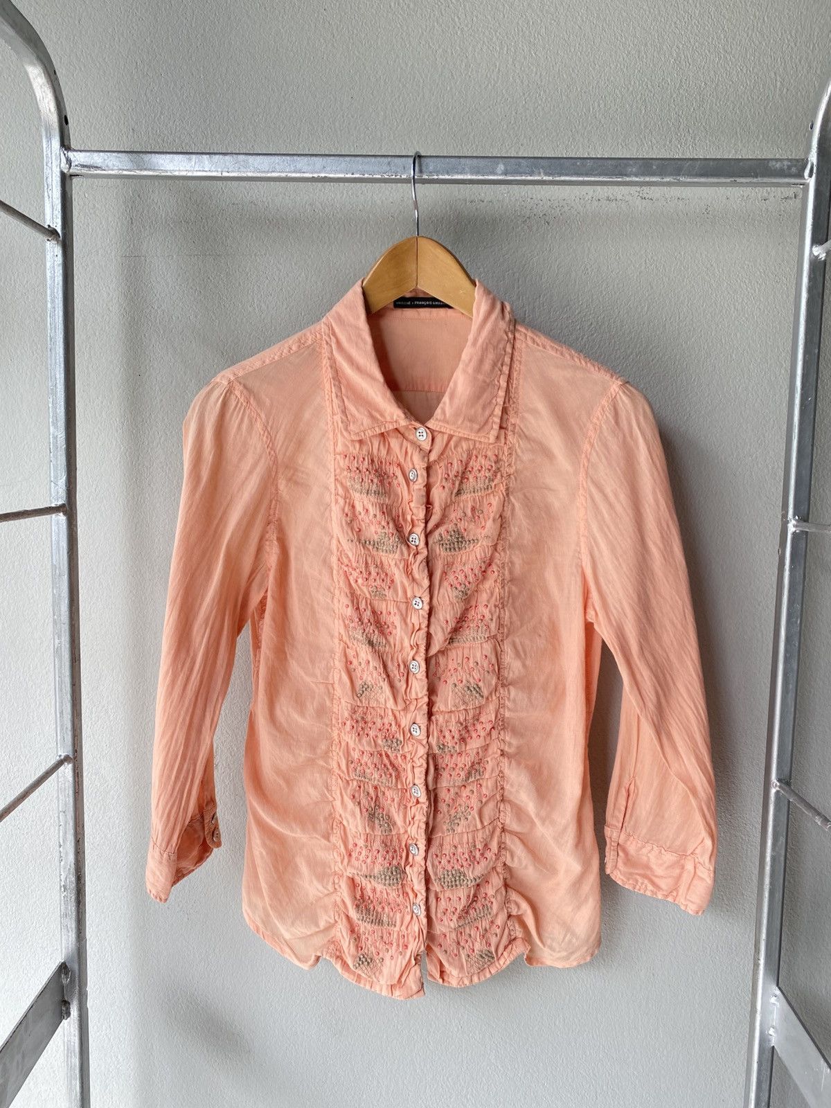 Marithe + Francois Girbaud MARITHE + FRANCOIS GIRBAUD Peach Ruffled Blouse Size M / US 6-8 / IT 42-44 - 8 Thumbnail