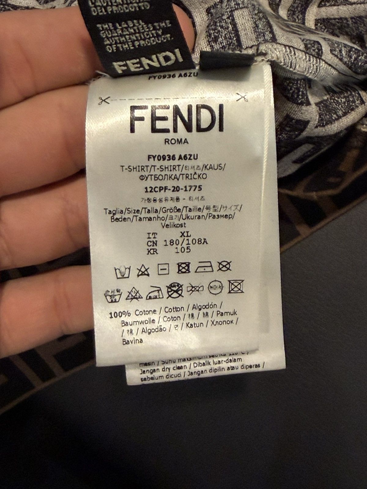 Fendi Size XL - Fendi Zucca FF Monogram Logo Printed Tee Size US XL / EU 56 / 4 - 8 Thumbnail