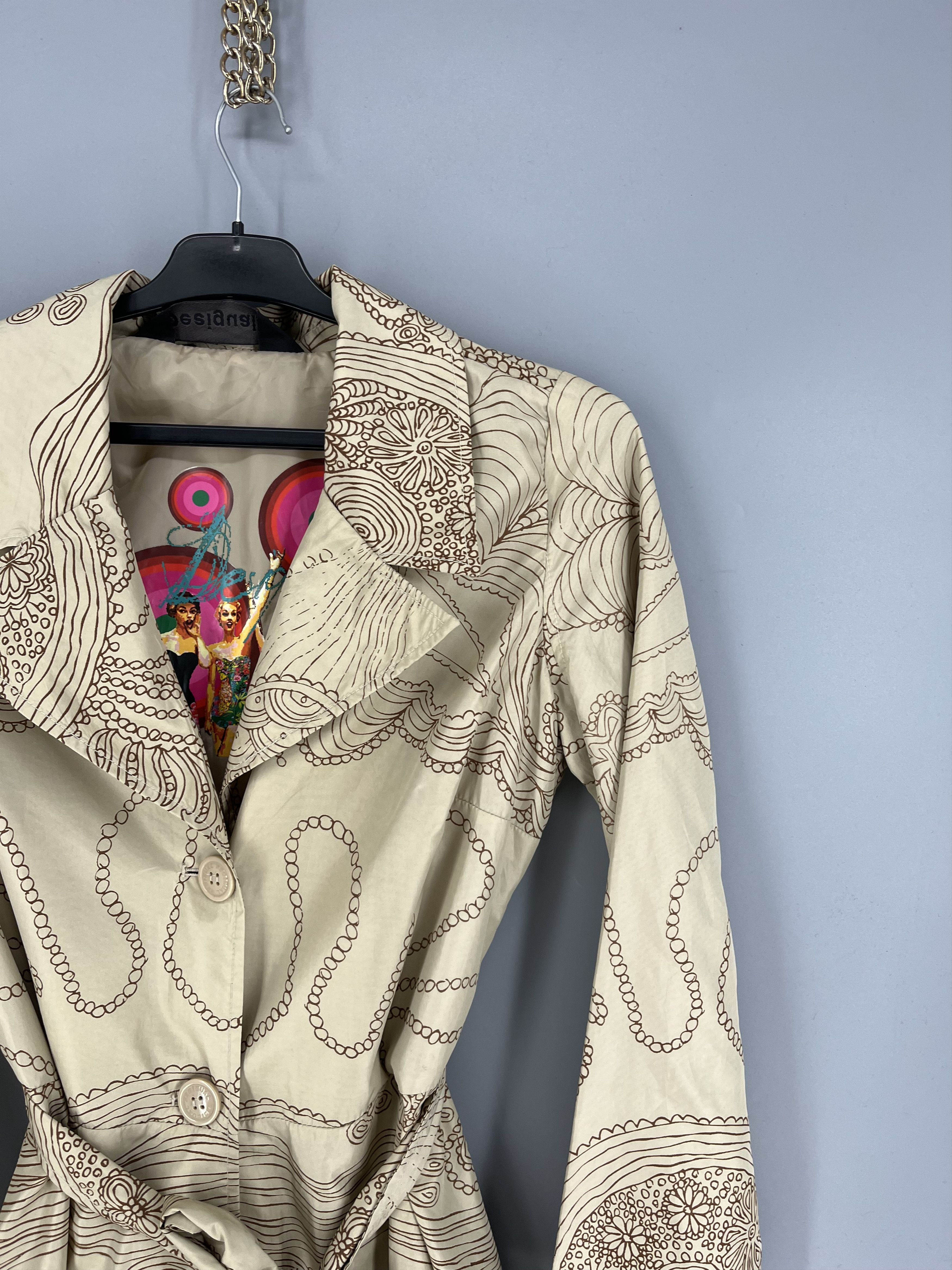 Desigual Ladies Desigual Multicolored Long Trench Coat Size XS Size XS / US 0-2 / IT 36-38 - 6 Thumbnail