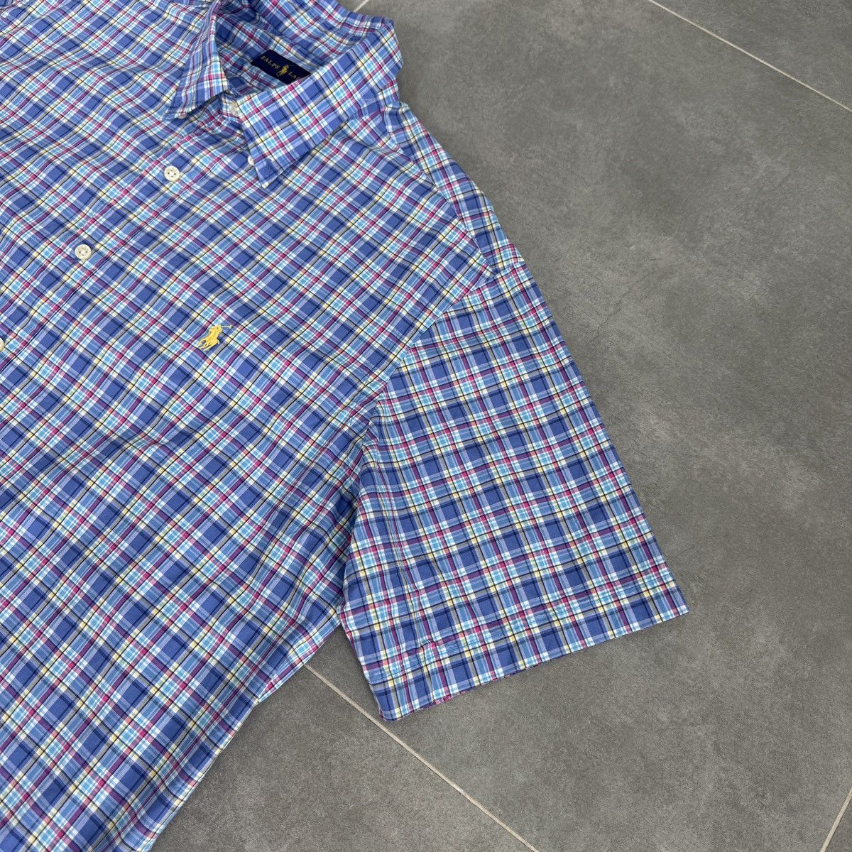 Polo Ralph Lauren × Vintage Polo Ralph Lauren PRL Checked Button Shirt Short Sleeve Size US XL / EU 56 / 4 - 4 Thumbnail