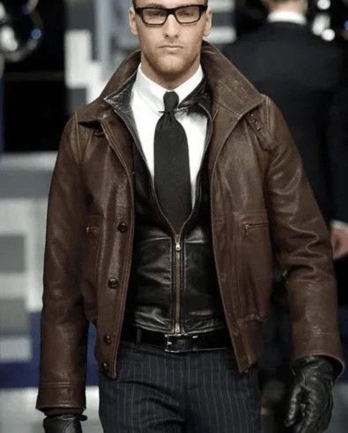 🔥Dolce & Gabbana FW05 Double Zip Biker Leather Jacket Grail