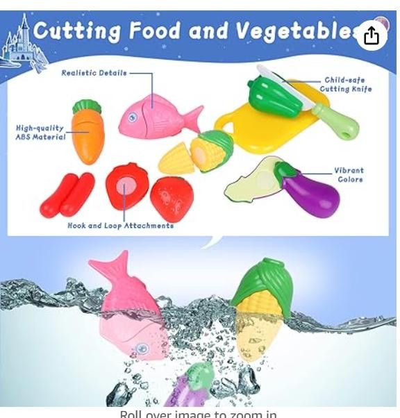 NBDN Nobrandedon Kids Cooking Set Chef Costume, 28Pcs-Apron,Food, Utensils Size ONE SIZE - 4 Thumbnail
