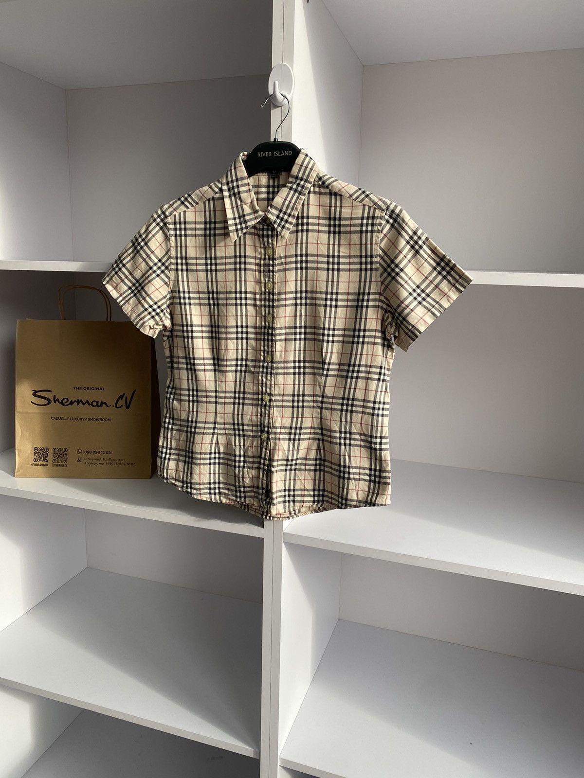 Burberry × Designer × Vintage Vintage Burberry Kids Nova Check Button Up Shirt Size US M / EU 48-50 / 2 - 3 Thumbnail