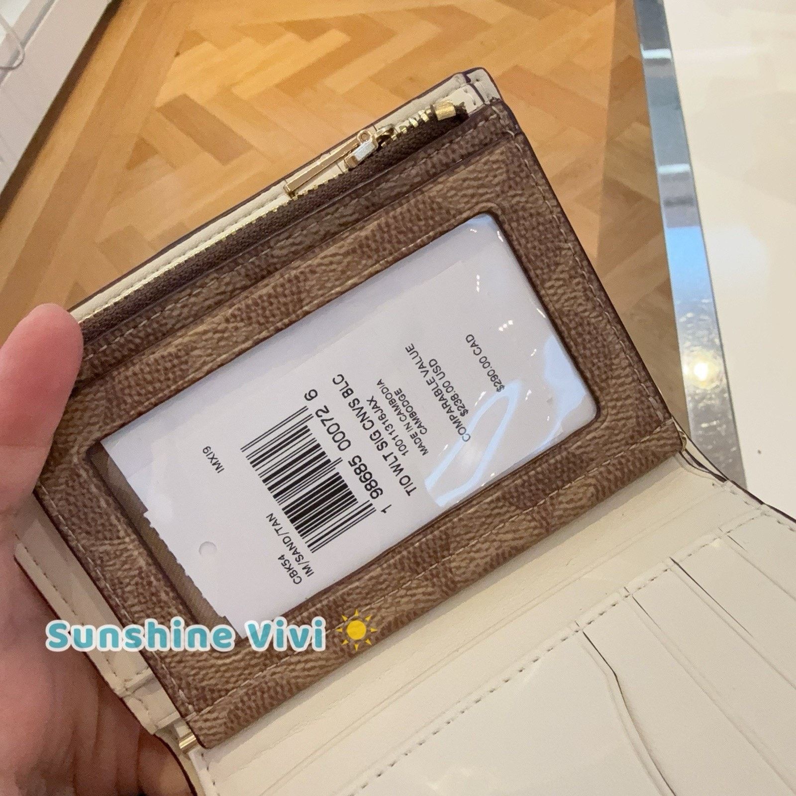 Coach NWT Coach 2-in-1 Wallet Blocked CBK54 Gold/Sand/Tan Size ONE SIZE - 6 Thumbnail