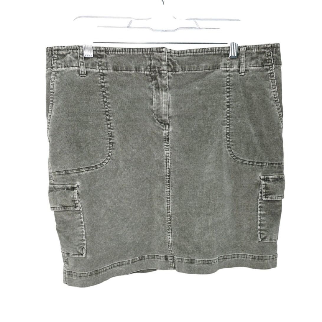 Other J Jill Gray Corduroy Utility Cargo Skirt Size 14 Gorpcore Size 37" - 1 Thumbnail