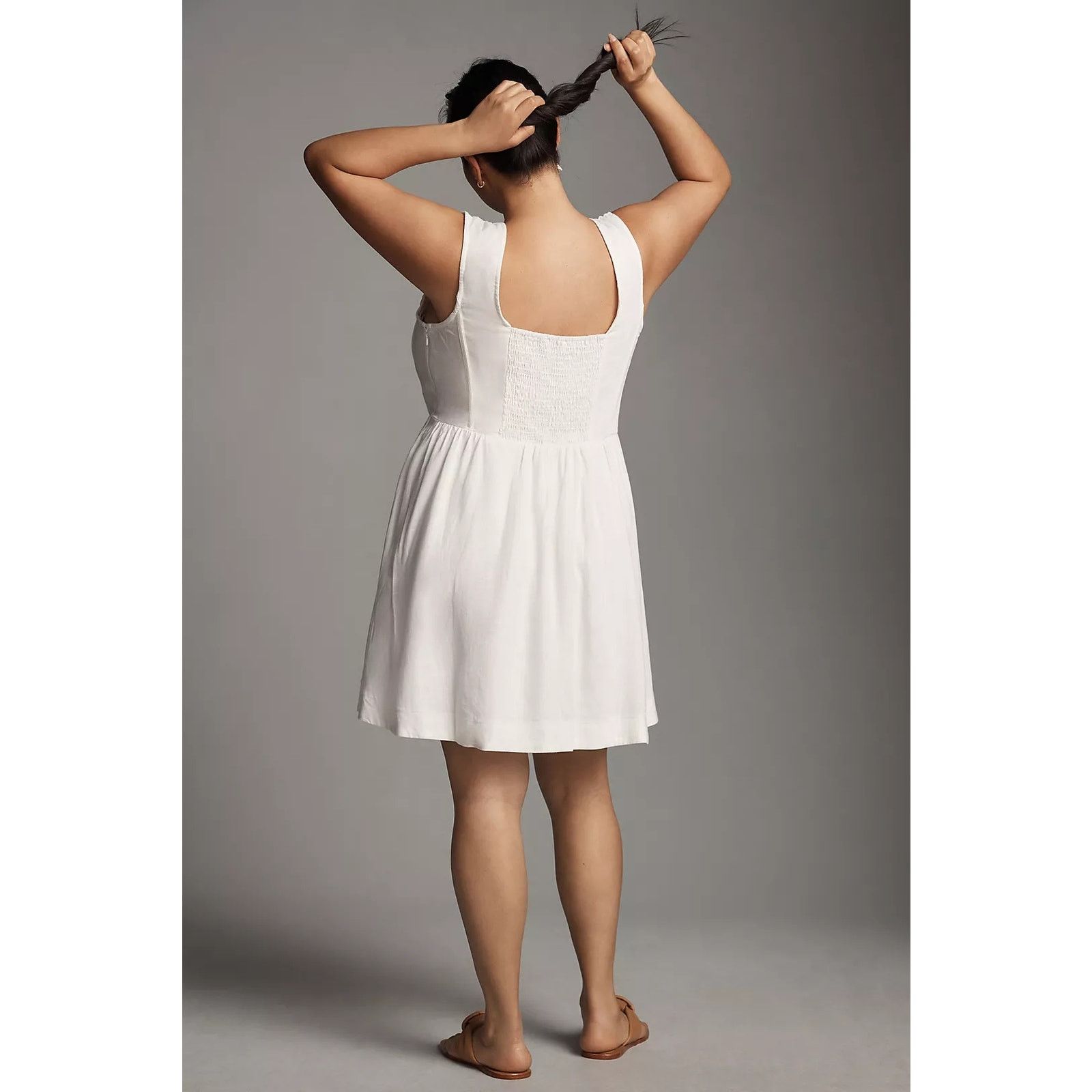 Anthropologie NWT Aureta Fit & Flare Corset Mini Dress $198 MEDIUM White Size M / US 6-8 / IT 42-44 - 7 Thumbnail