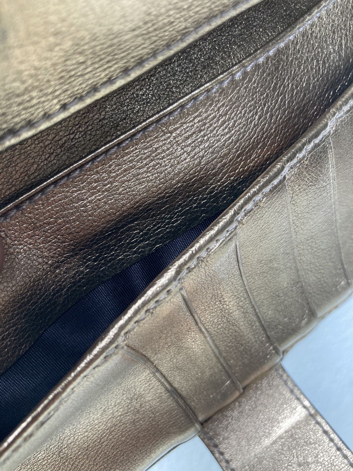Gucci Vintage Gucci GG Gold Trim Canvas Leather Monogram Wallet Size ONE SIZE - 10 Thumbnail