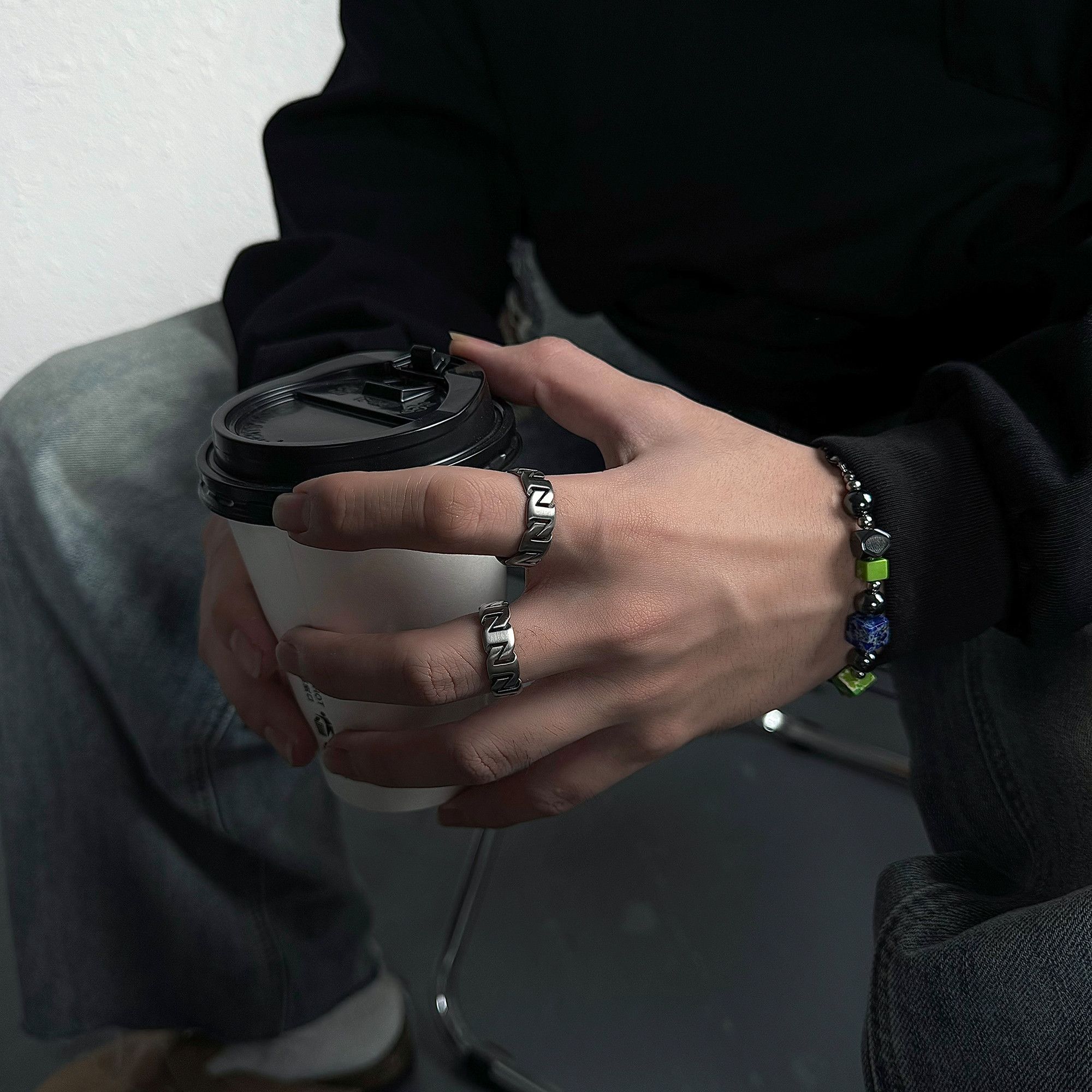 Avant Garde x Jewelry Retro Jewelry Rings Open Ring (Size 7-13) in Silver, Men's