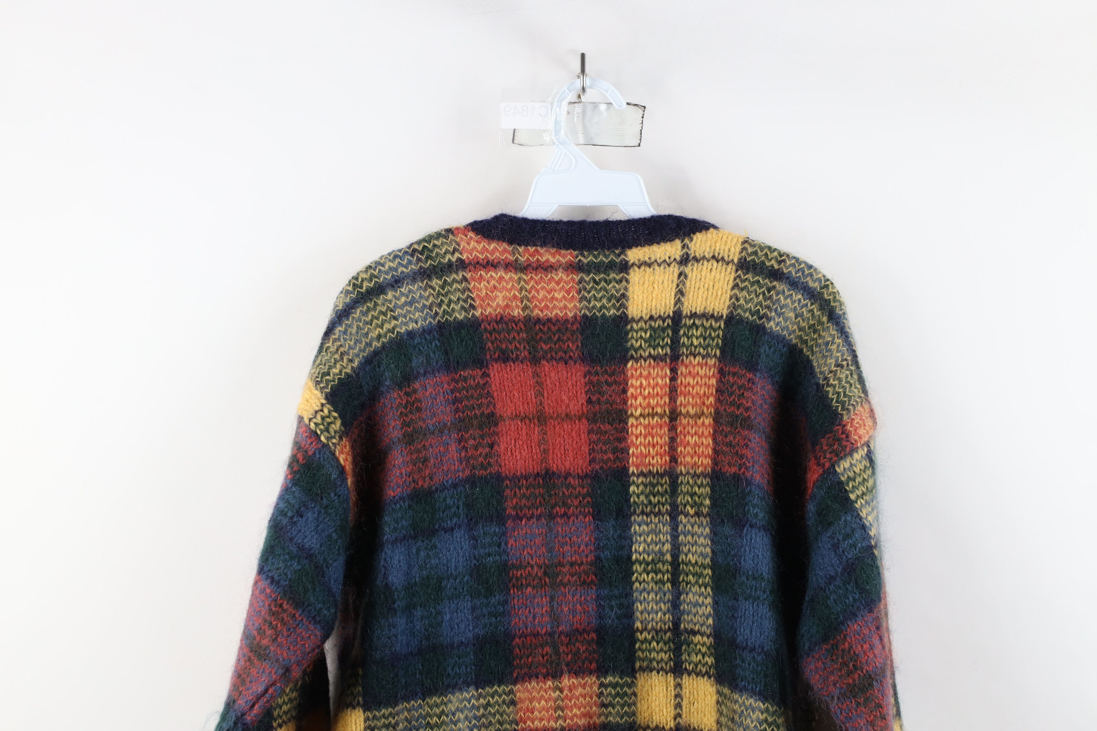 Vintage Vintage 90s Streetwear Mohair Rainbow Plaid Knit Sweater Size M / US 6-8 / IT 42-44 - 8 Thumbnail