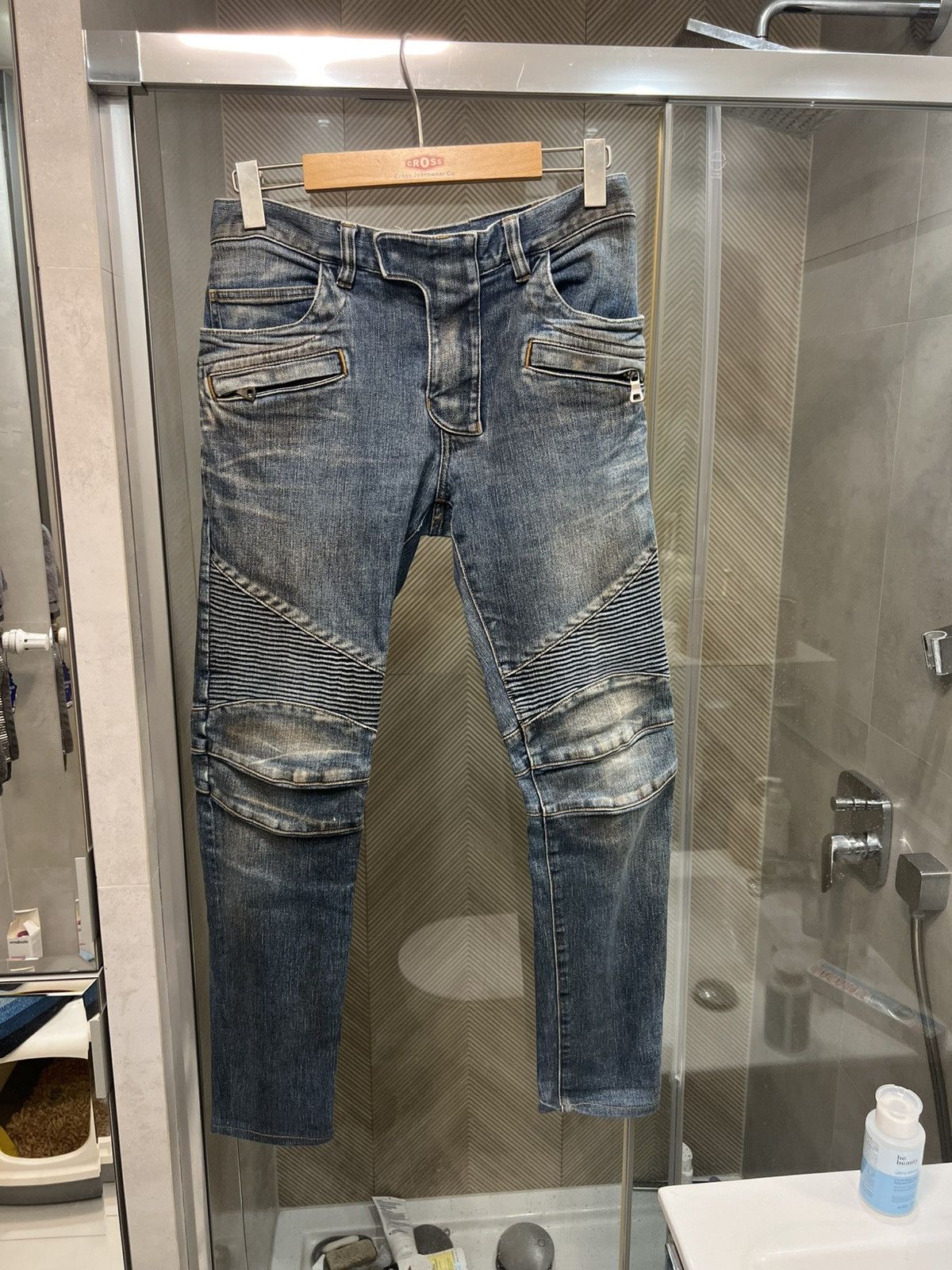 Balmain Aw14 biker japanese denim Size US 31 - 1 Thumbnail