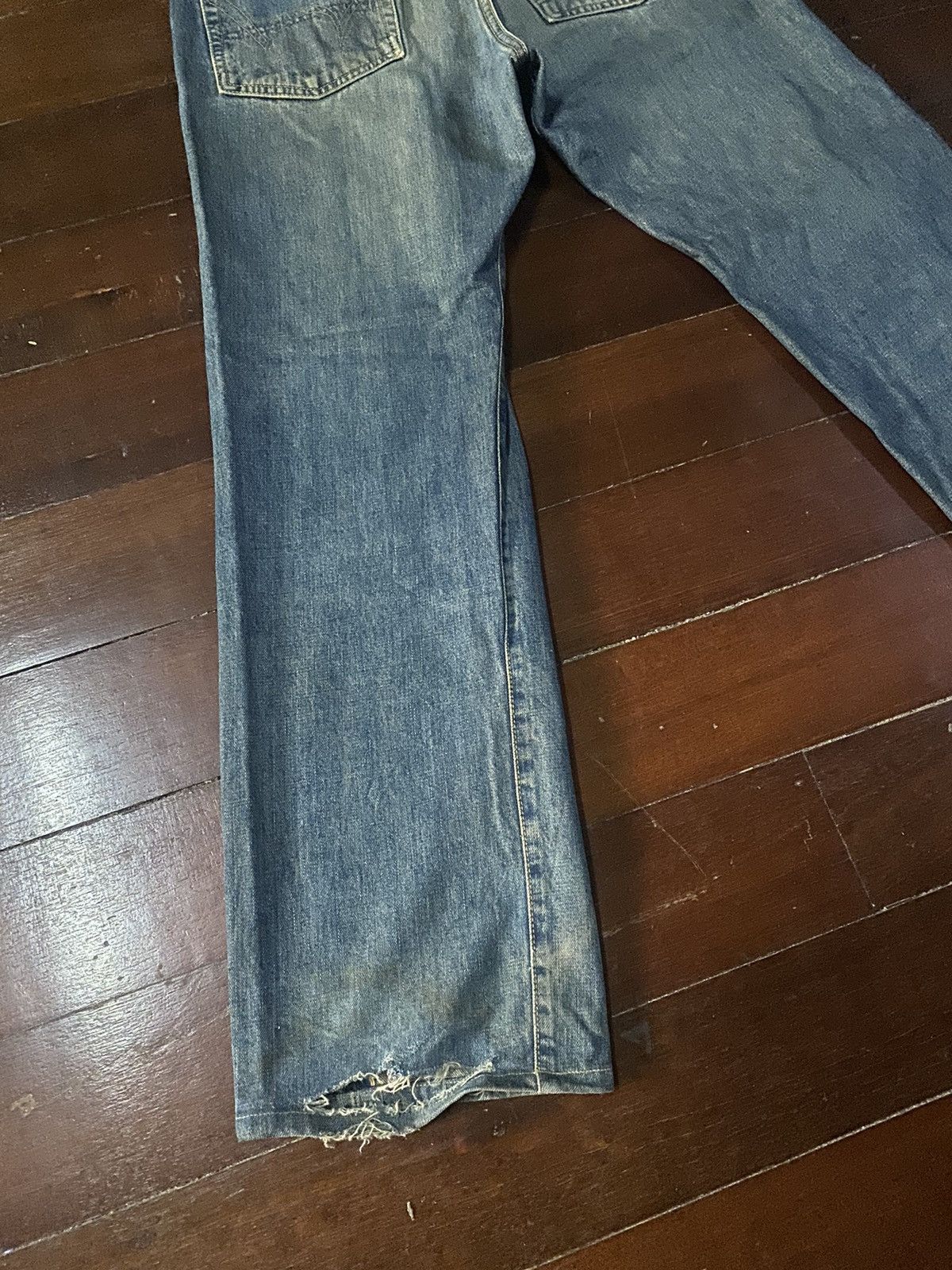 Edwin Fire vtg EDWIN 505 type wide leg selvedge great faded Size US 32 / EU 48 - 12 Thumbnail