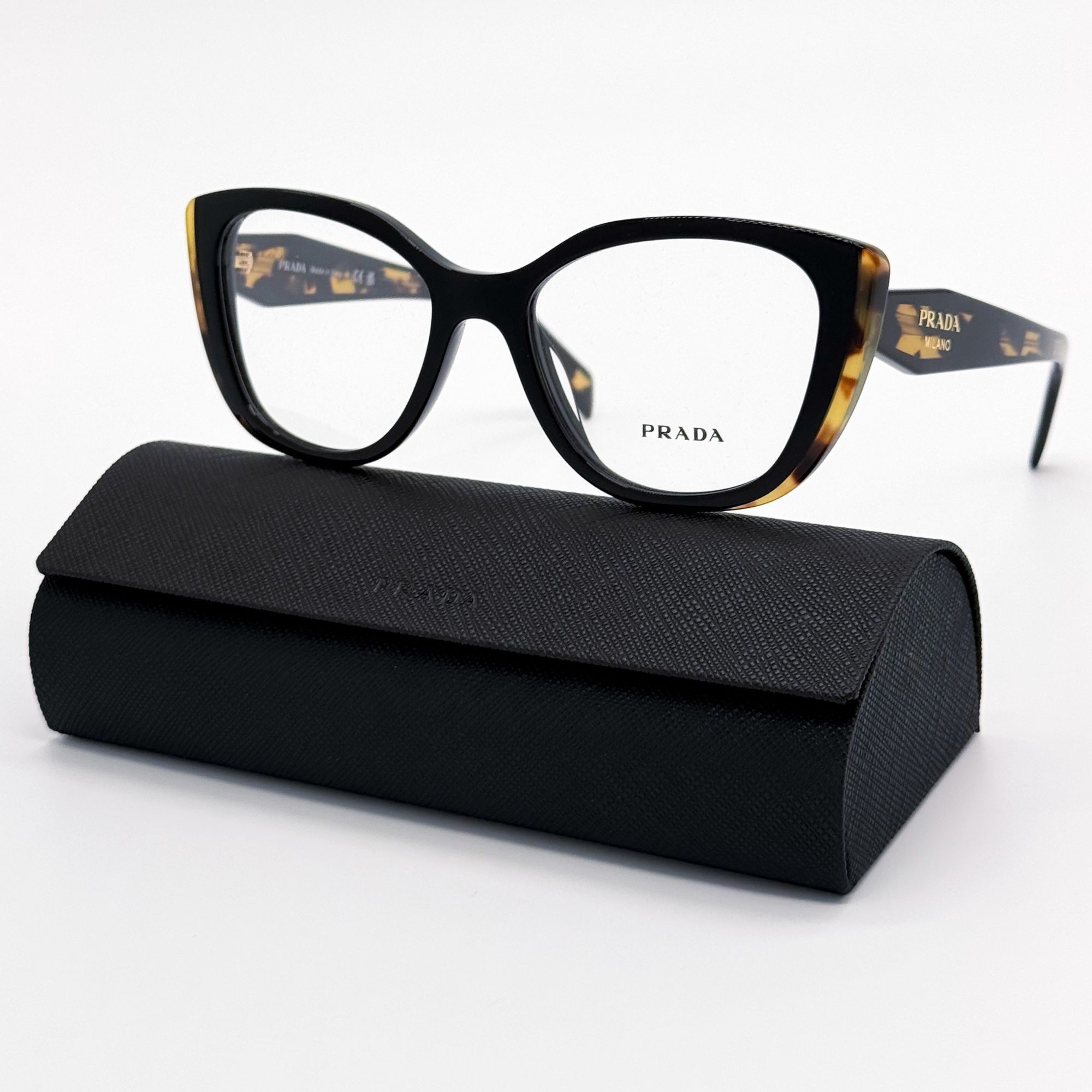 Prada NEW PRADA EYEGLASSES PRB04V 3891O1 BLACK HAVANA WOMEN PR B04 Size ONE SIZE - 1 Thumbnail