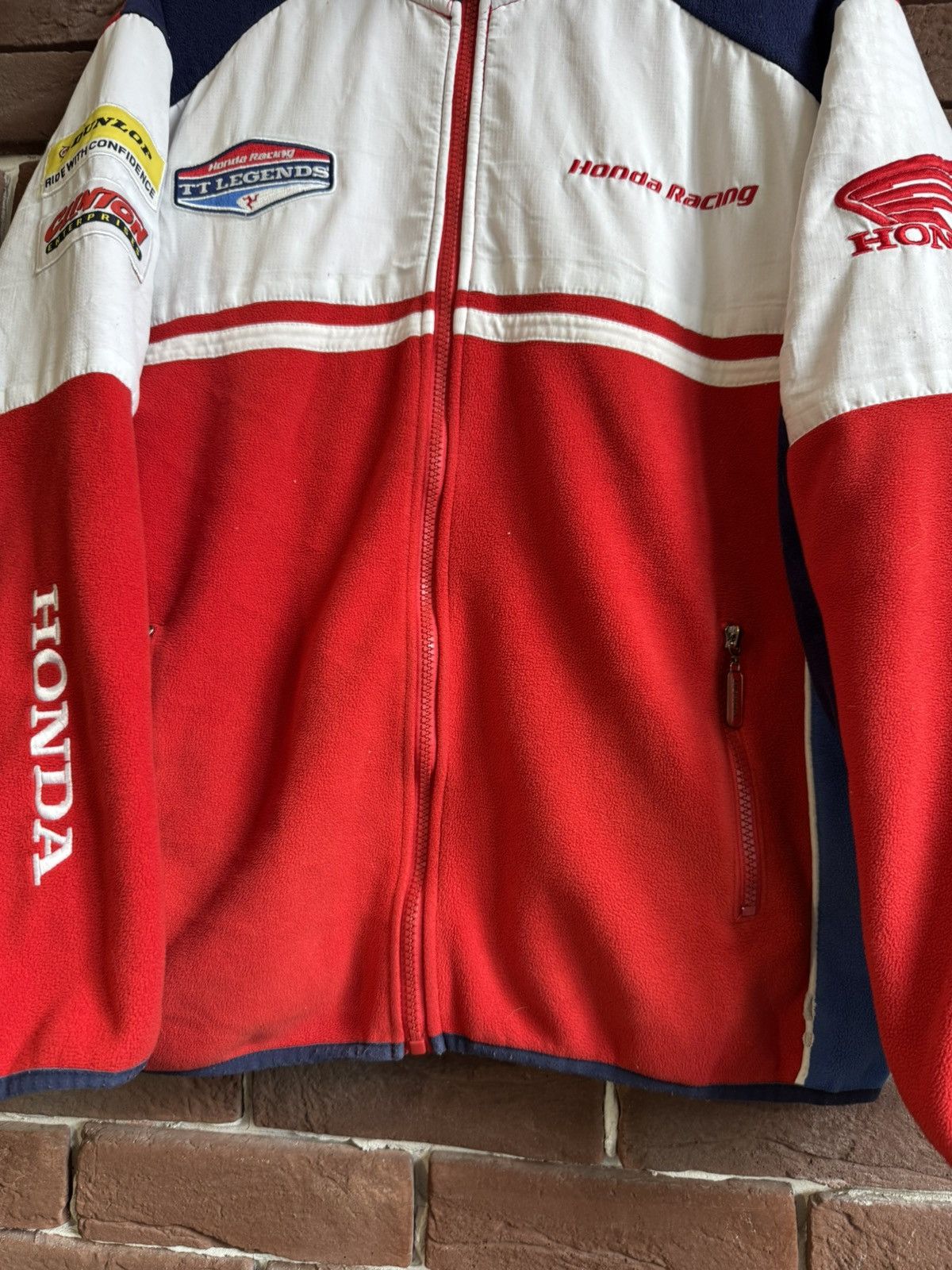 Honda Vintage Y2k Racing Red Fleece Honda Streetwear Rare M Drip Size US M / EU 48-50 / 2 - 6 Thumbnail