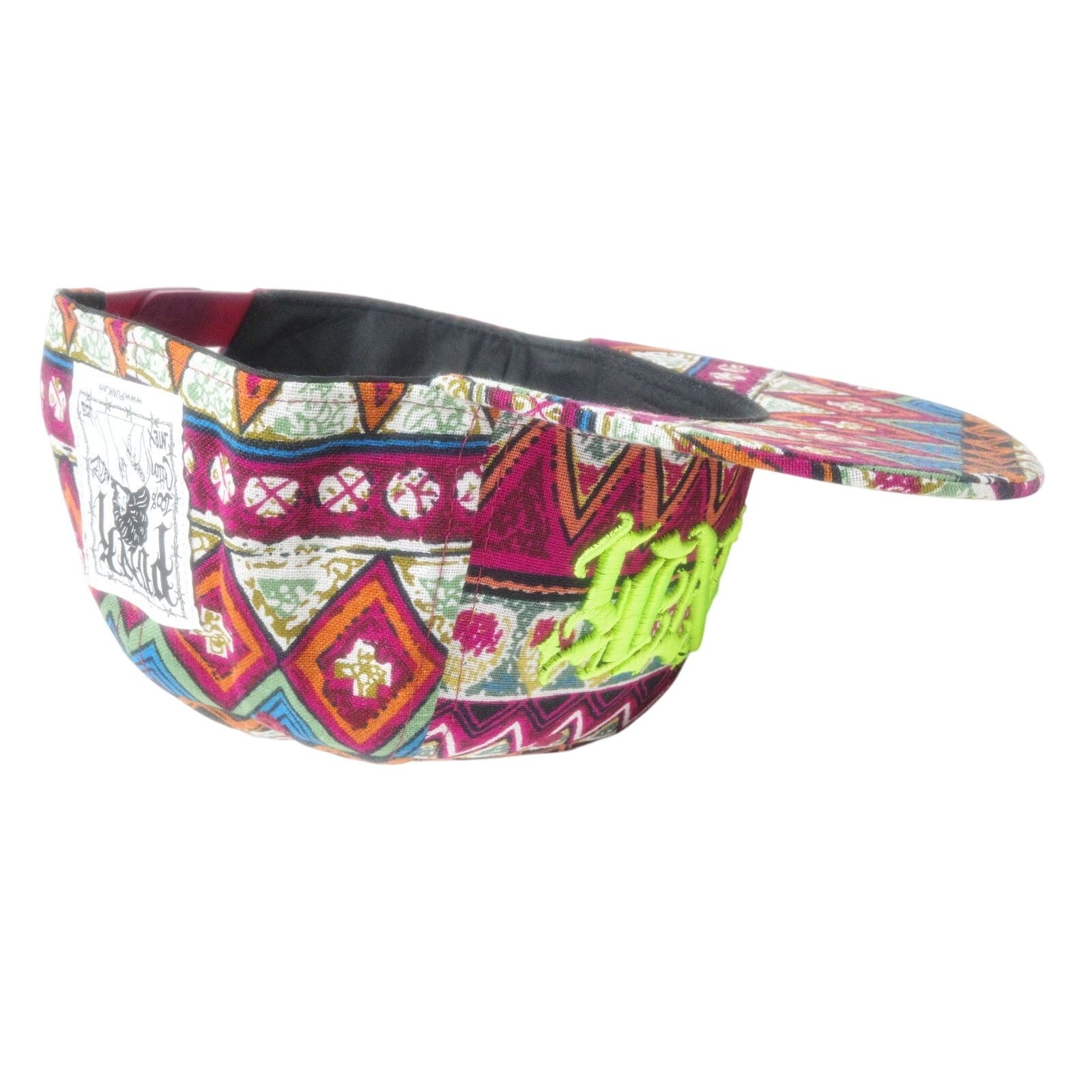 Other PUNK ® Azteca Chaotic Quilted Hat with Safety Pin Made USA Size ONE SIZE - 7 Thumbnail