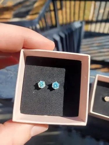 Jewelry Higuchi x Mirei 1CT Blue Color Moissanite Earring Size ONE SIZE - 8 Thumbnail