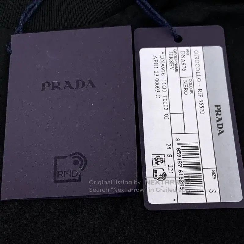 Prada Prada Black Cotton Men's T-Shirt. Size US S / EU 44-46 / 1 - 5 Thumbnail