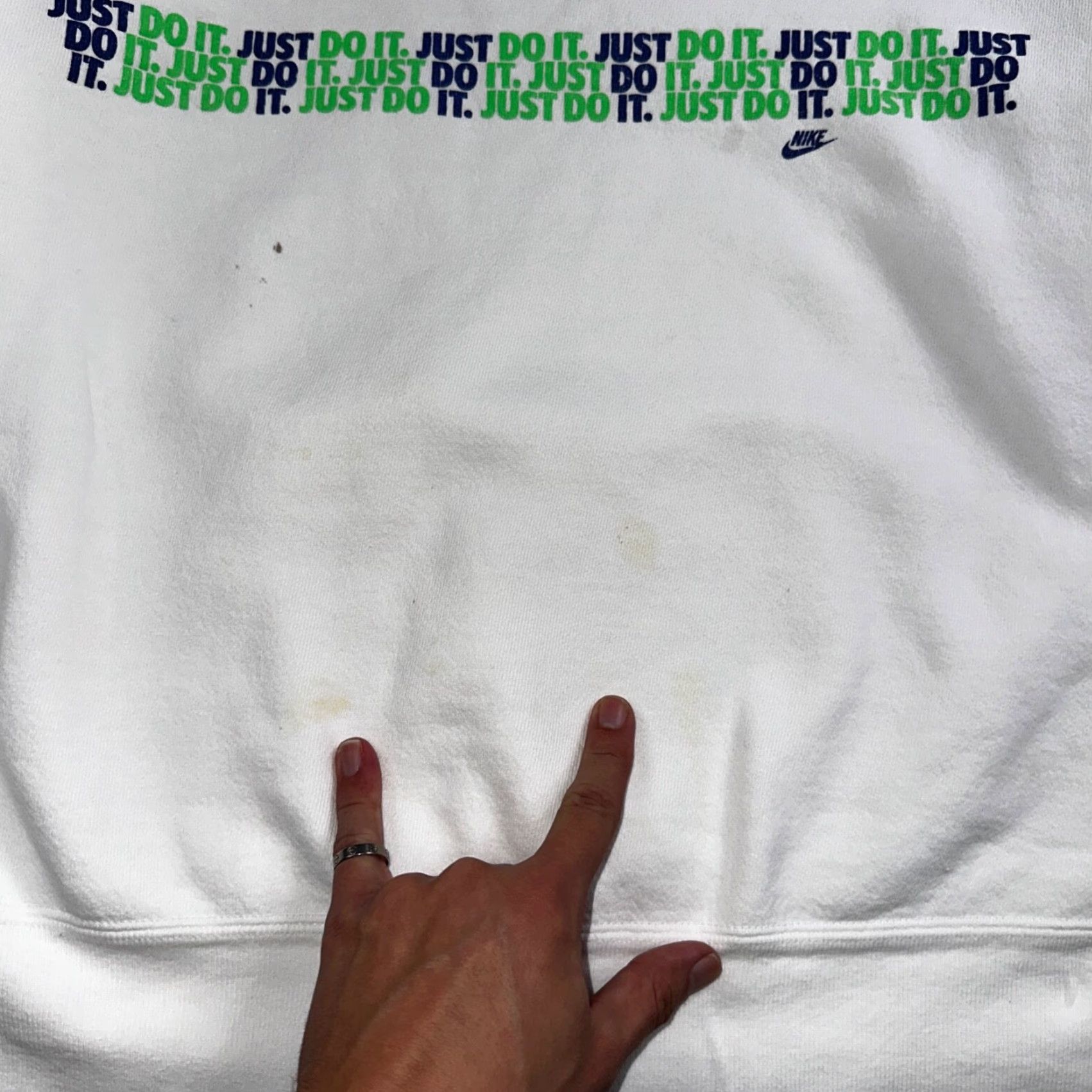 Nike VINTAGE Nike 90s Sweatshirt Crewneck Just Do It White Pullover Athletic Men’s M Size US M / EU 48-50 / 2 - 5 Thumbnail