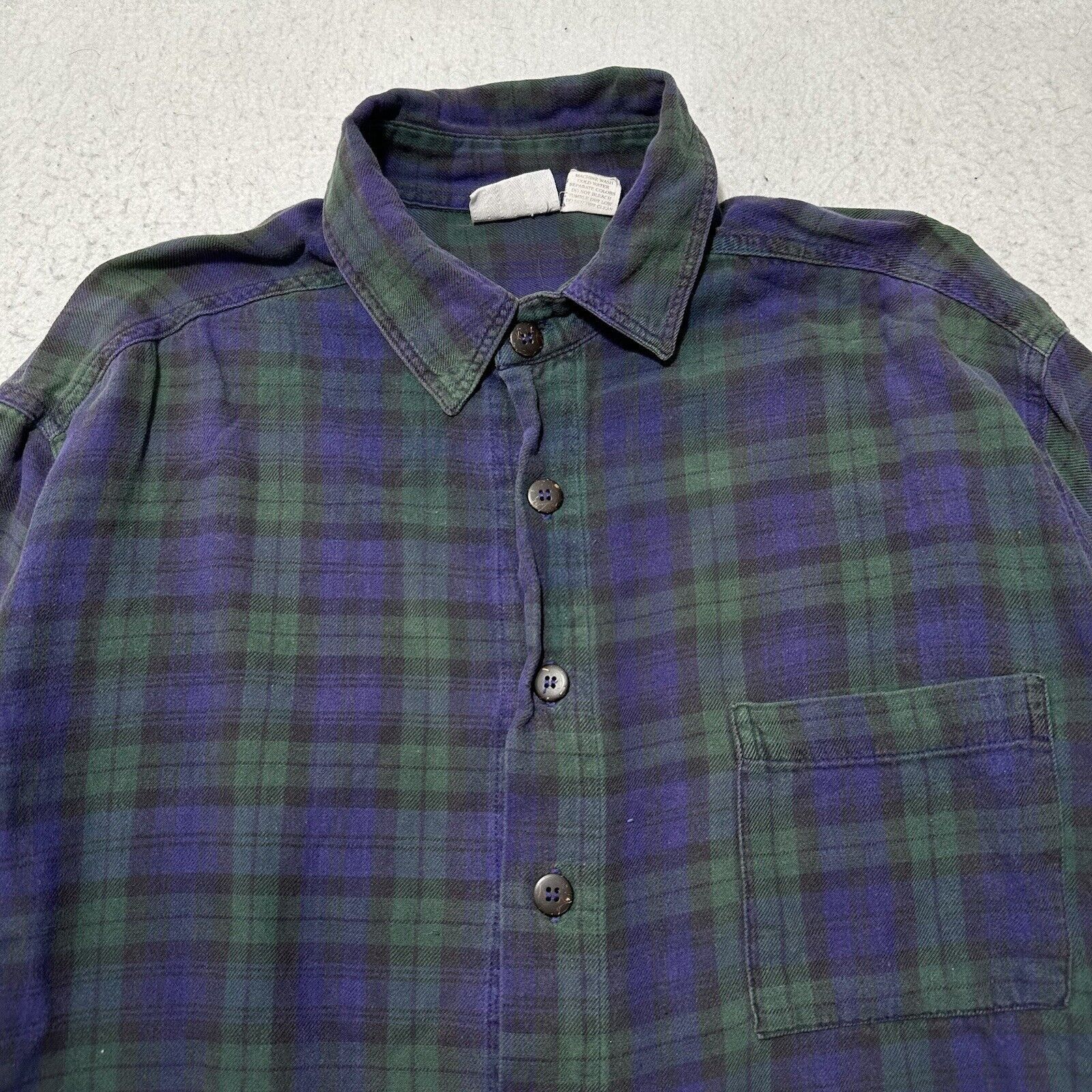 Chicos Chico's Design Large Button Up Shirt Blue Green Plaid Stripe Size L / US 10 / IT 46 - 2 Thumbnail