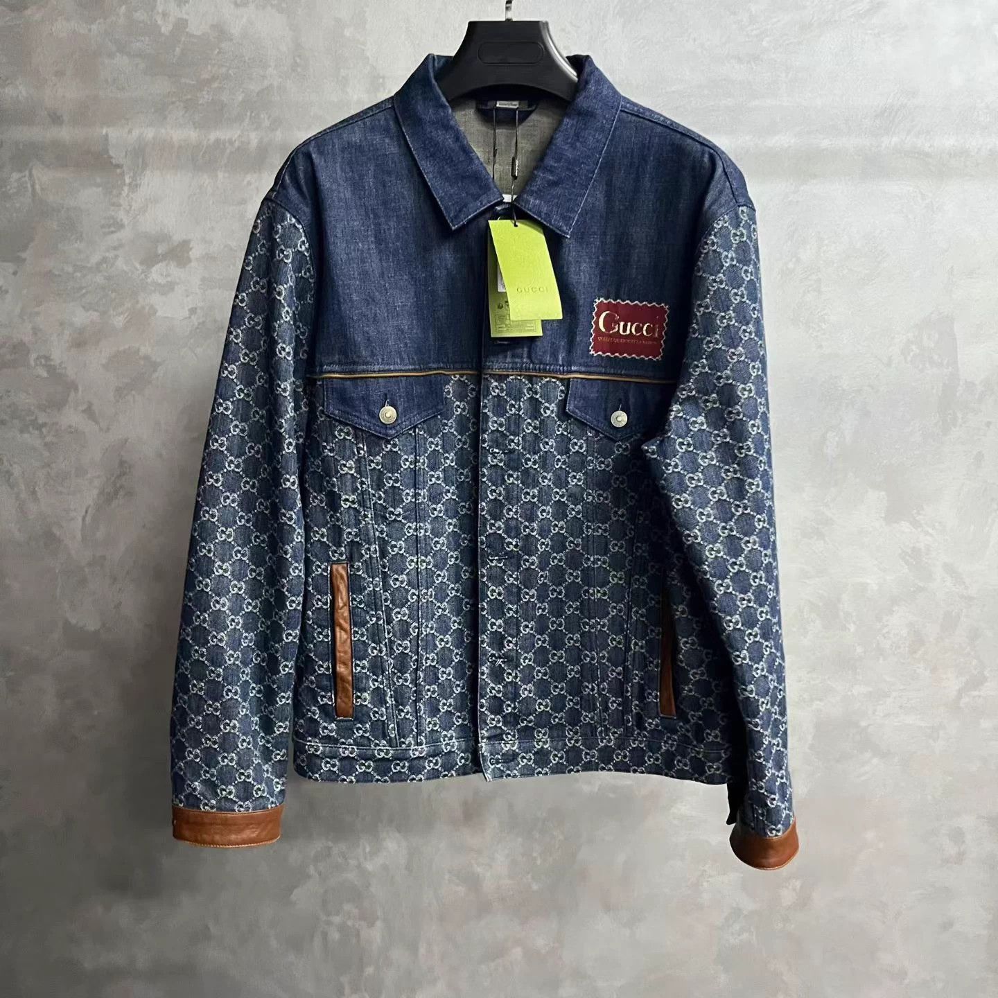 Gucci Gucci Navy All Over Print Logo Denim Jacket 52 Size US L / EU 52-54 / 3 - 1 Thumbnail