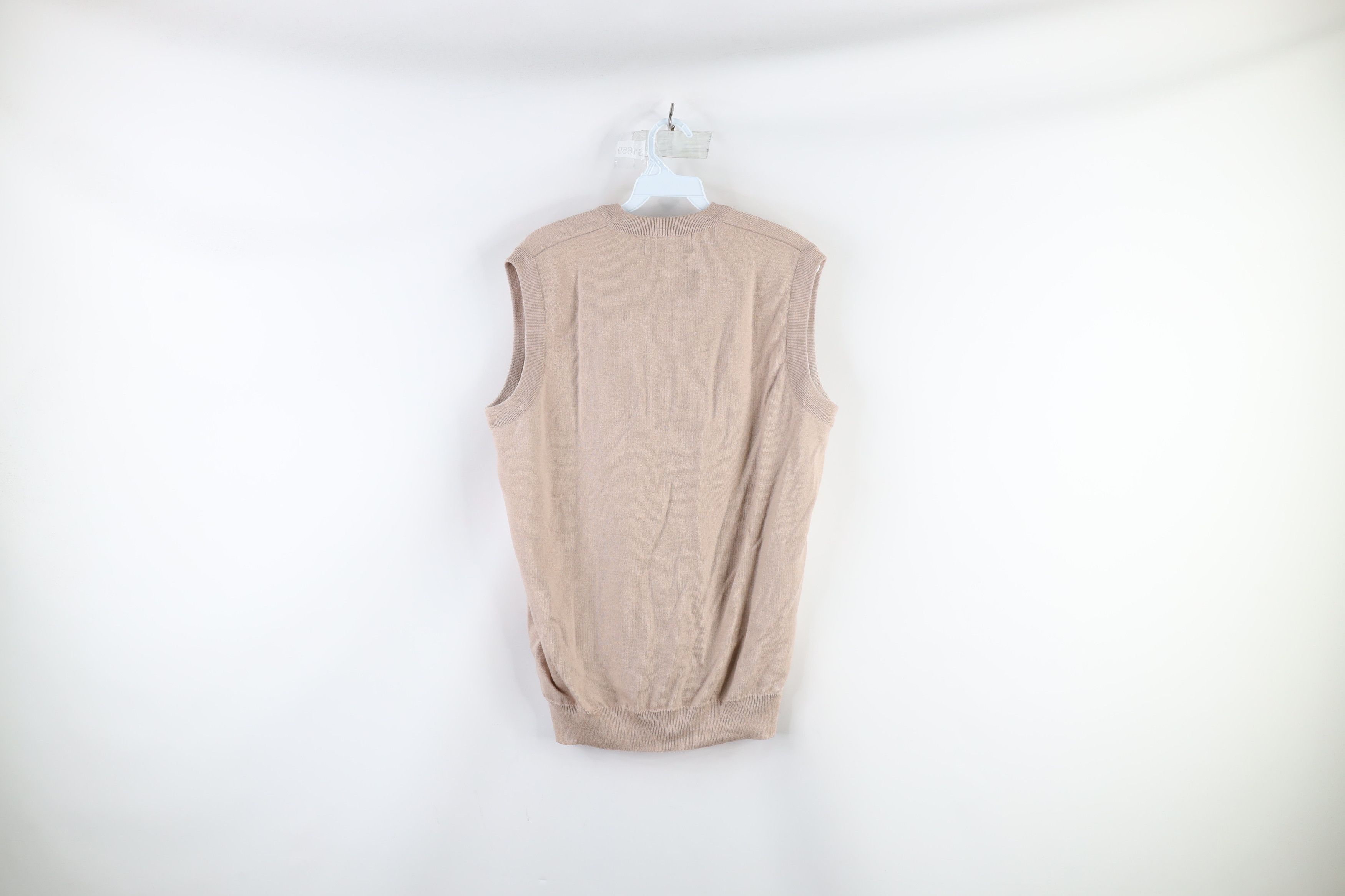 Vintage Vintage 90s Streetwear Merino Wool Knit Sweater Vest Beige Size US L / EU 52-54 / 3 - 8 Thumbnail