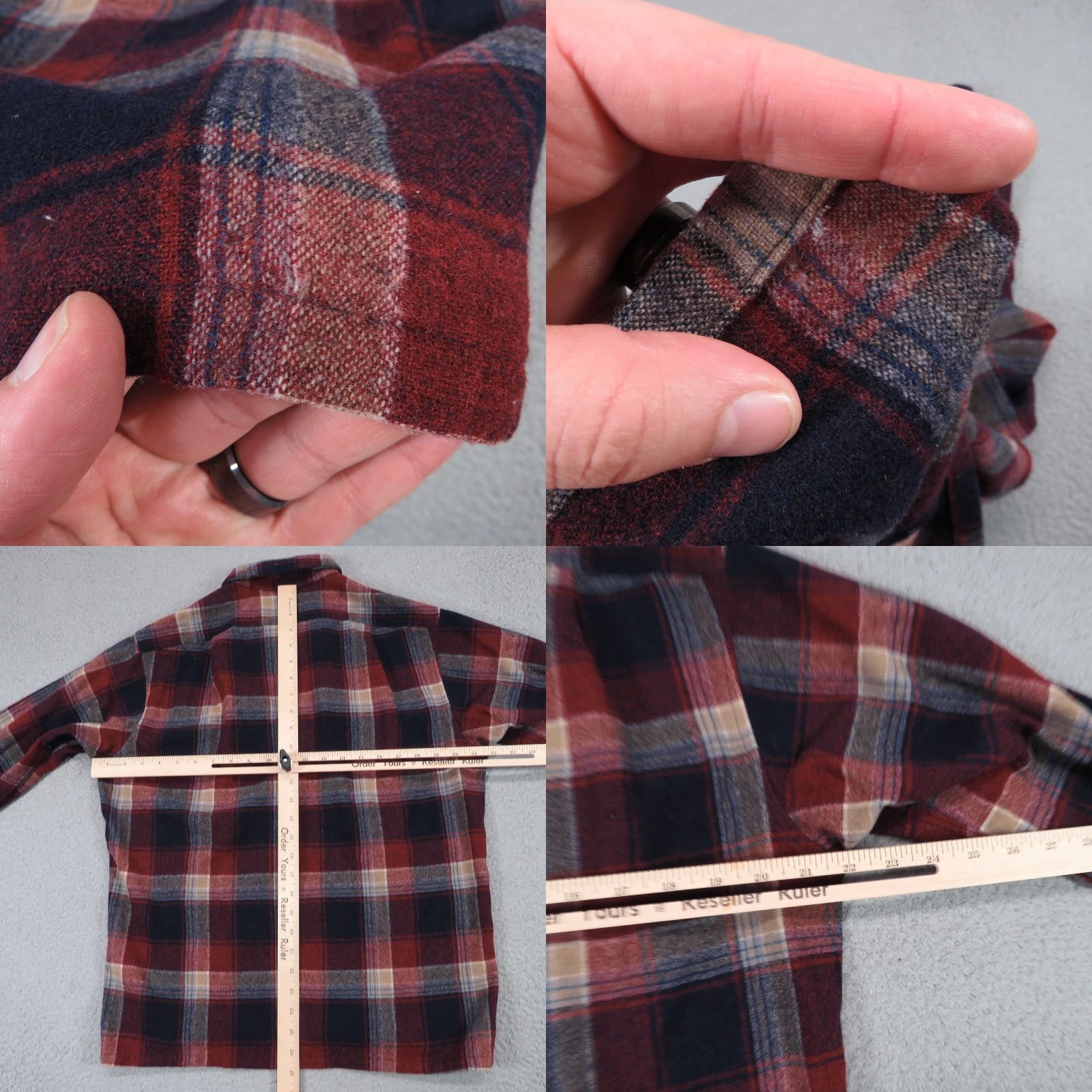 Pendleton VTG Pendleton Shirt Mens Large 60s 70s Red Plaid Board Shirt Loop Collar Surfer Flap Size US L / EU 52-54 / 3 - 8 Thumbnail