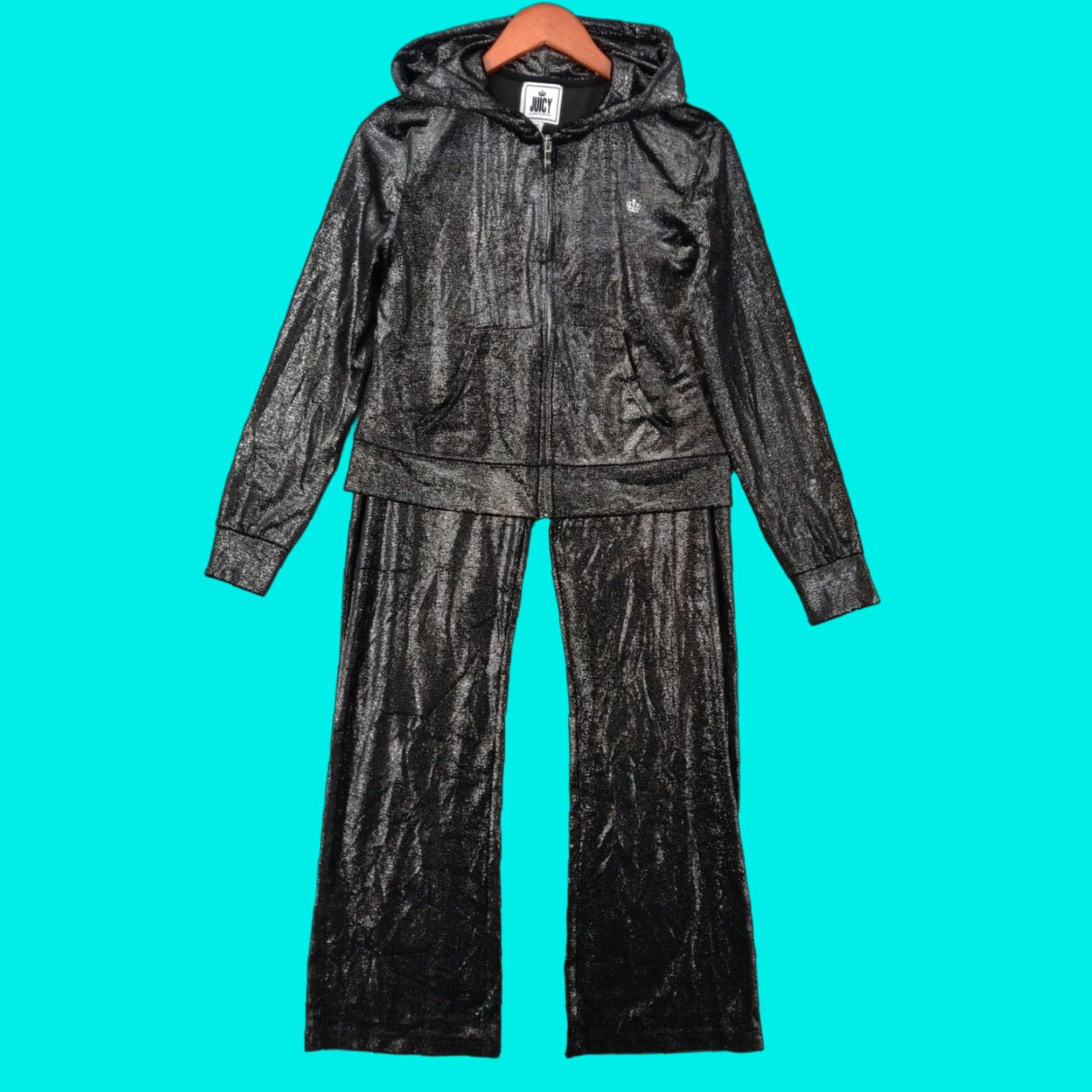 Vintage Juicy Couture Velour Tracksuit Set Hoodie Pants Womens