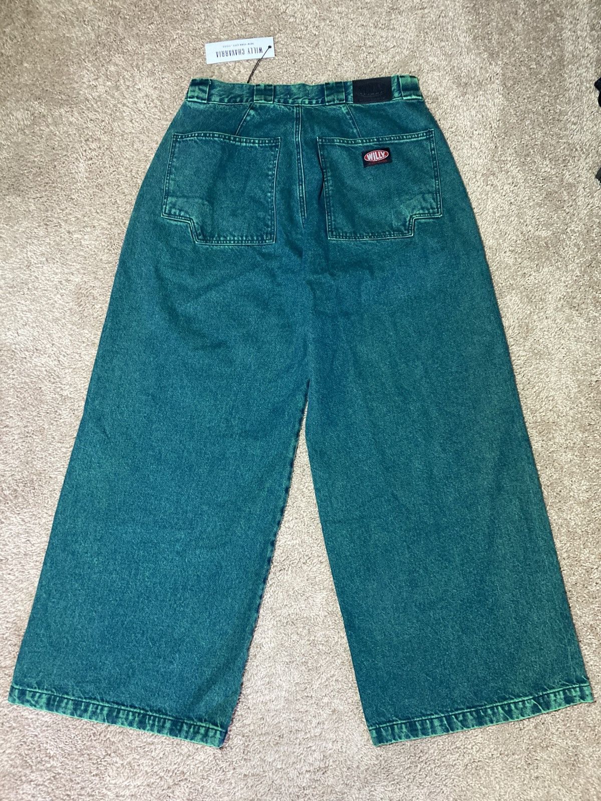 Willy Chavarria New SS24 Willy CHAVARRIA Raver Jeans L Overdyed Green Size US 34 / EU 50 - 2 Thumbnail