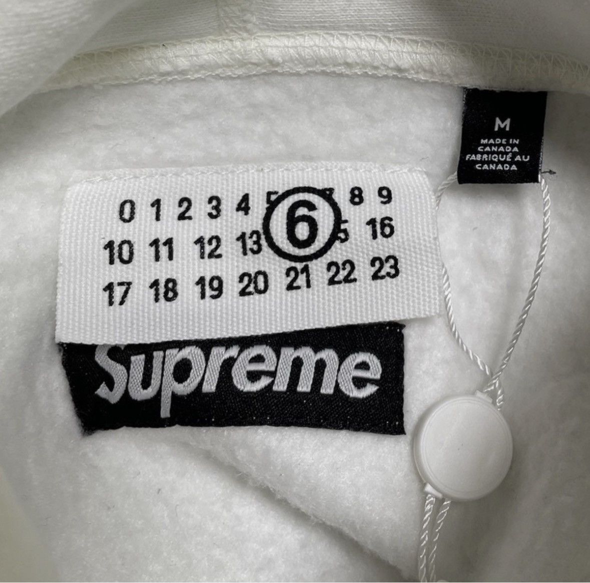 Maison Margiela × Supreme Supreme X mm6 White Foil Box Logo Hoodie Size US M / EU 48-50 / 2 - 5 Thumbnail