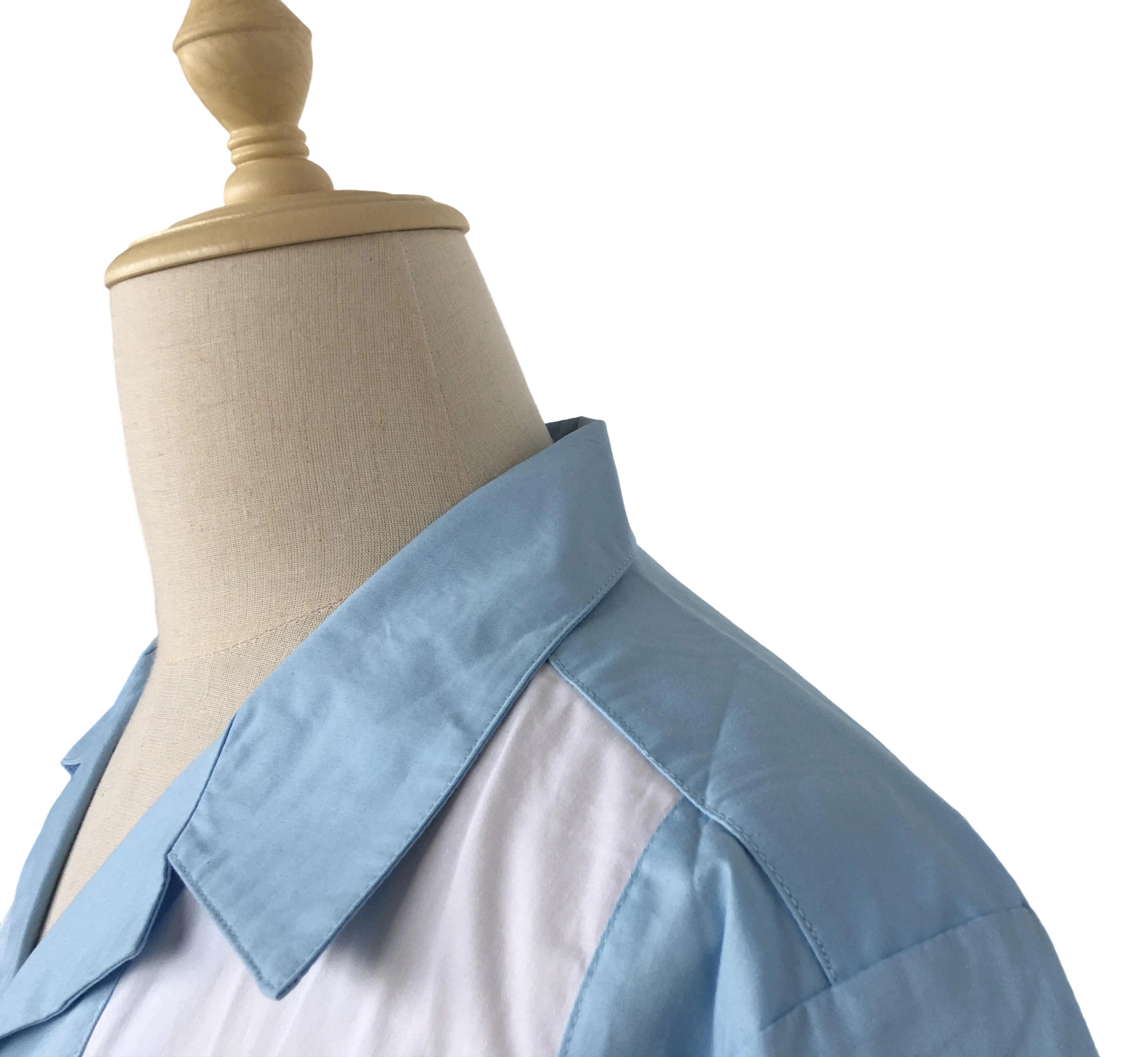 Other Retro Two-tone Men Shirt Solid Casual Shirt Lightblue Size US XXL / EU 58 / 5 - 5 Thumbnail