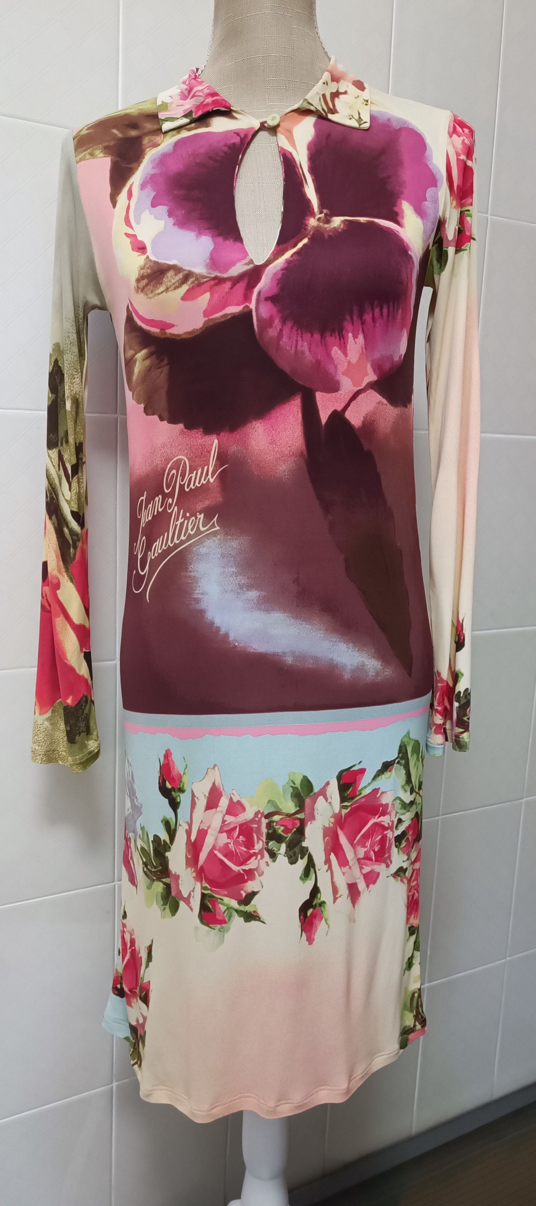 Jean Paul Gaultier Spring 2001 - Floral midi dress Size M / US 6-8 / IT 42-44 - 2 Thumbnail