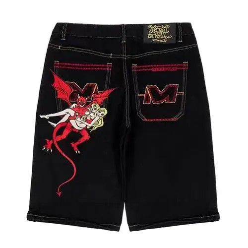 VIBE Street Hip Hop Vintage Loose Fit Denim Shorts Size US 28 / EU 44 - 1 Thumbnail