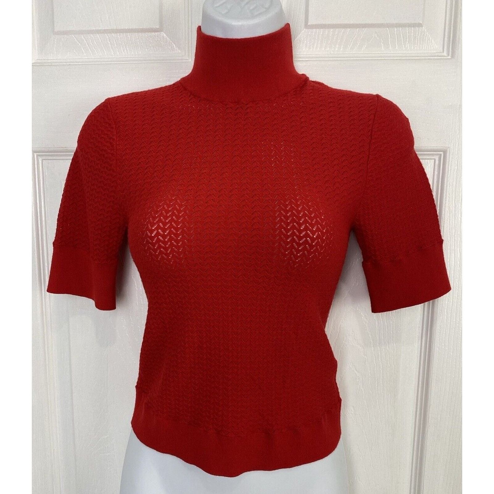 Alice + Olivia Alice + Olivia Lanie Knit High Neck Quarter Sleeve m Size M / US 6-8 / IT 42-44 - 1 Thumbnail