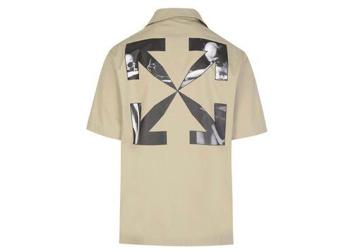 Off-White o1gr1nt1124 Caravag Arrow Holiday Shirt in Dark Sand Size US M / EU 48-50 / 2 - 1 Thumbnail