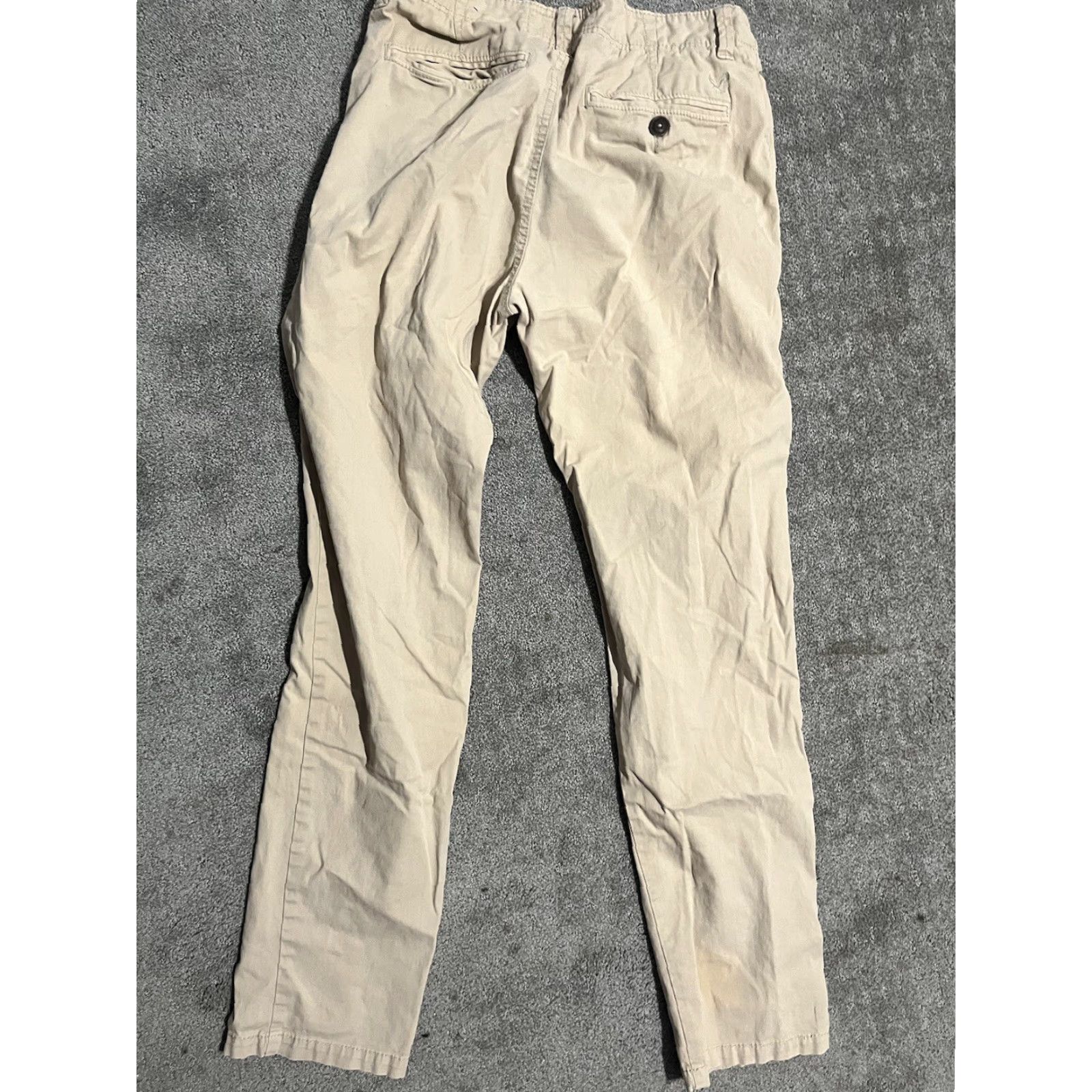 American Eagle Outfitters American Eagle Core Flex Pants Mens 30 Slim Fit Chino Beige Cotton Stretch Flat Front Zipper Straight Leg Size US 30 / EU 46 - 4 Thumbnail