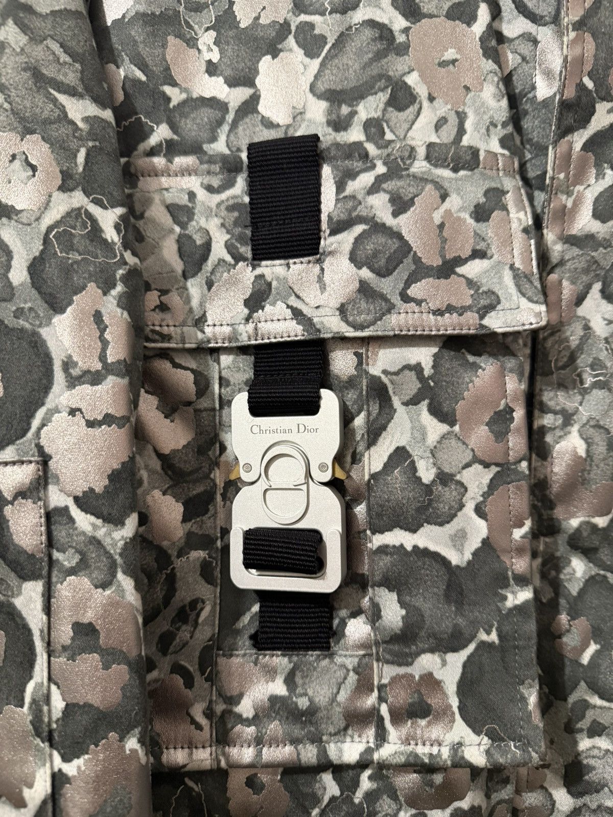 Dior Dior x MMW Pre-Fall 19 Silver Leopard Jacquard Field Jacket Size US L / EU 52-54 / 3 - 5 Thumbnail