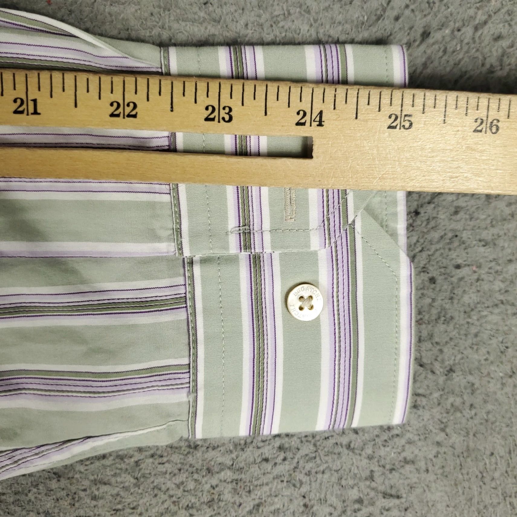 BUGATCHI Bugatchi Shirt Mens Size L Green Striped Button Up Long Sleeve Size US L / EU 52-54 / 3 - 6 Thumbnail