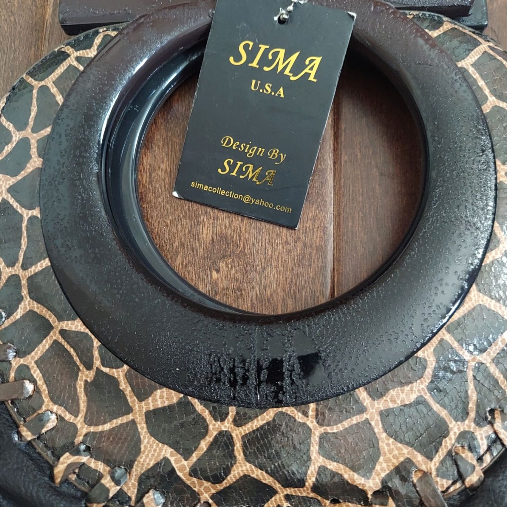 Vintage Sima Women's Shoulder Bag Black Leopard Print NWT Small Hobo Handbag NWT Size ONE SIZE - 7 Thumbnail