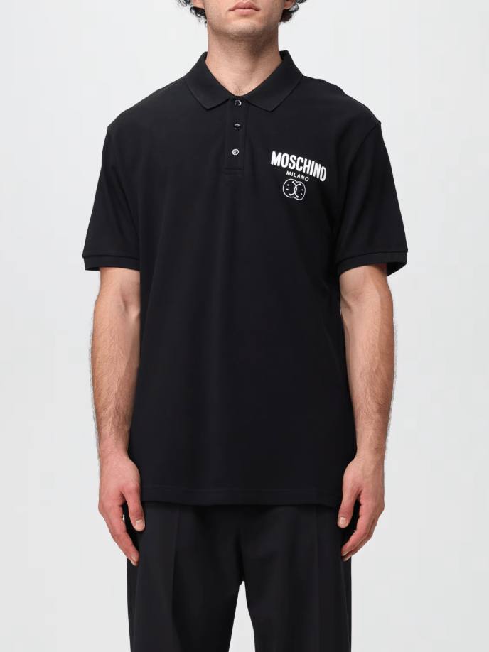 Moschino Moschino Couture Milano Logo Polo Shirt Black SS Cotton Size US XL / EU 56 / 4 - 1 Thumbnail